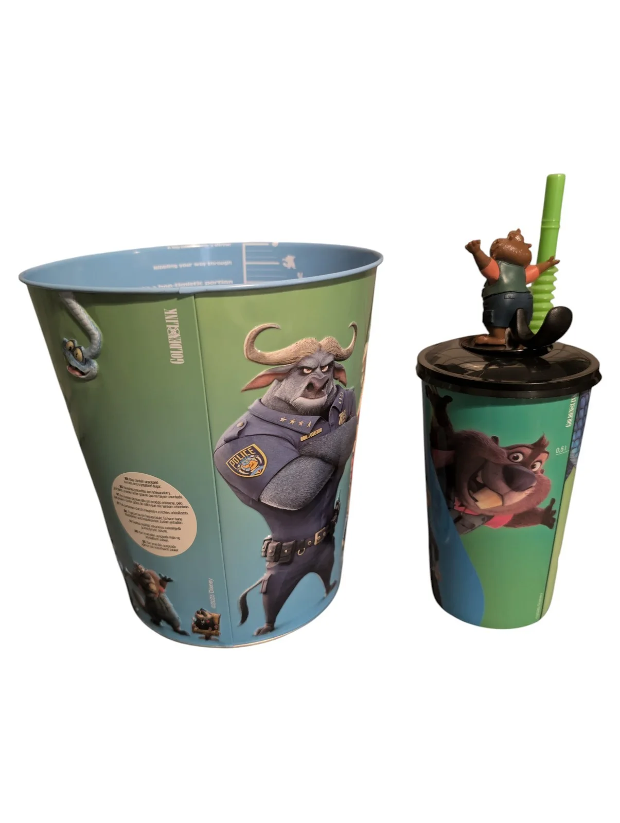 Zootropolis 2 Popcorn Bucket And Drinks Cup With Beaver Topper New, image 2