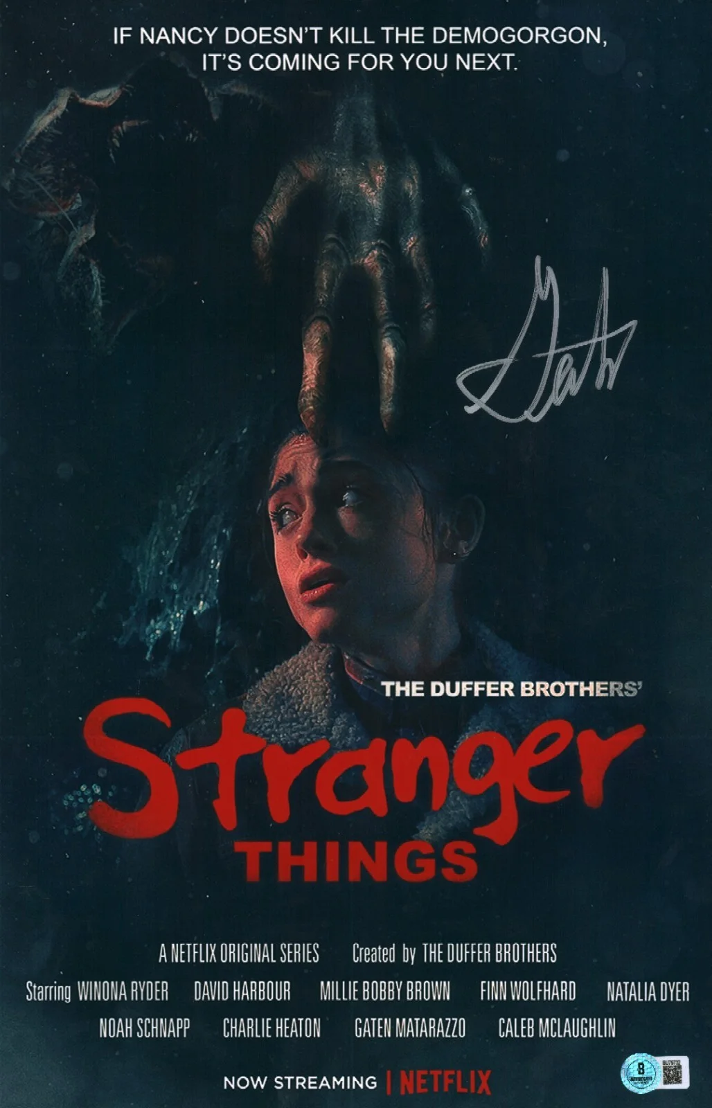 gaten matarazzo — GATEN MATARAZZO SIGNED STRANGER THINGS 11X17 PHOTO DUSTIN SEASON 1 COA BAS