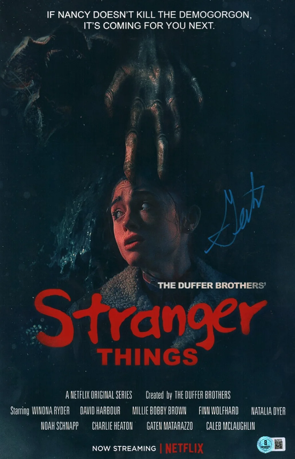 gaten matarazzo — GATEN MATARAZZO SIGNED STRANGER THINGS 11X17 PHOTO DUSTIN SEASON 1 COA BAS
