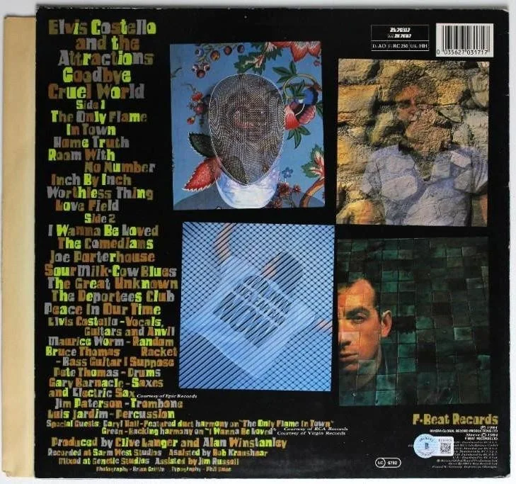 Elvis Costello Vintage Signed “Goodbye Cruel World” Album (Beckett), изображение 2