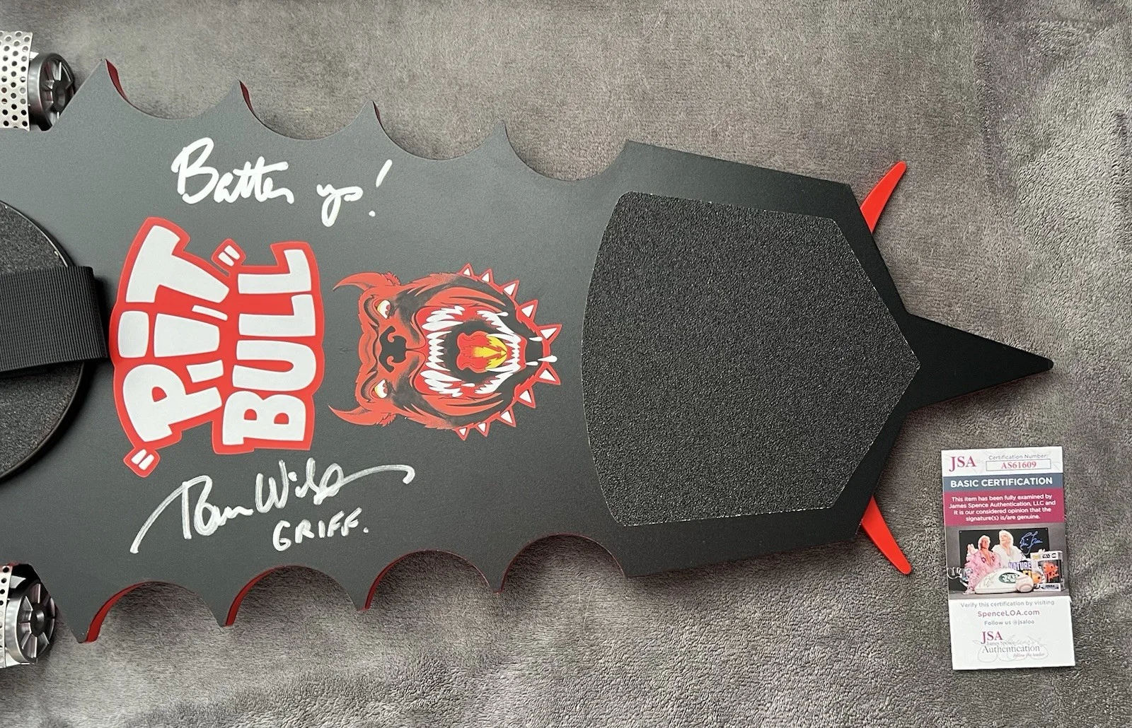 TOM WILSON — TOM WILSON SIGNED AUTOGRAPHED PIT BULL GRIFF HOVERBOARD +JSA COA BACK FUTURE 2, image 5