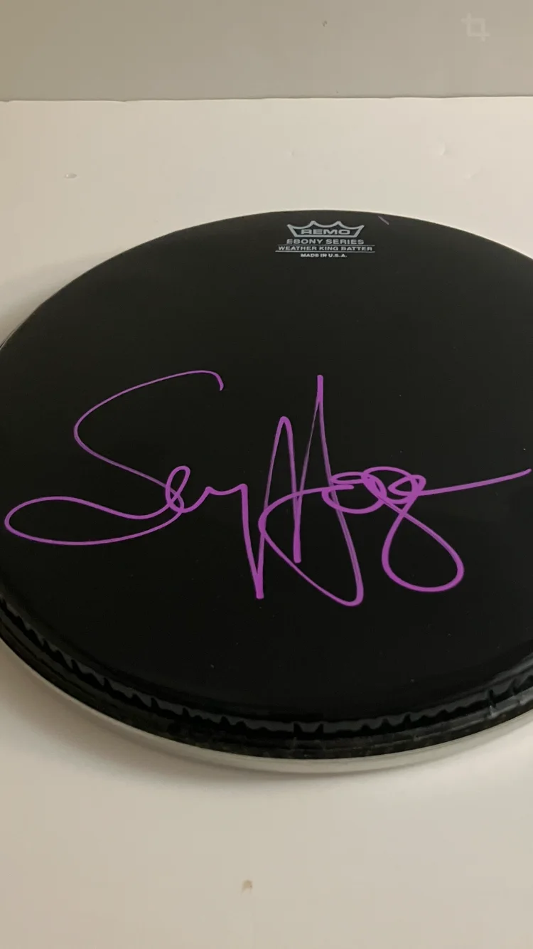 VAN HALEN/SAMMY HAGAR SIGNED/AUTOGRAPHED DRUMHEAD WITH COA, image 2