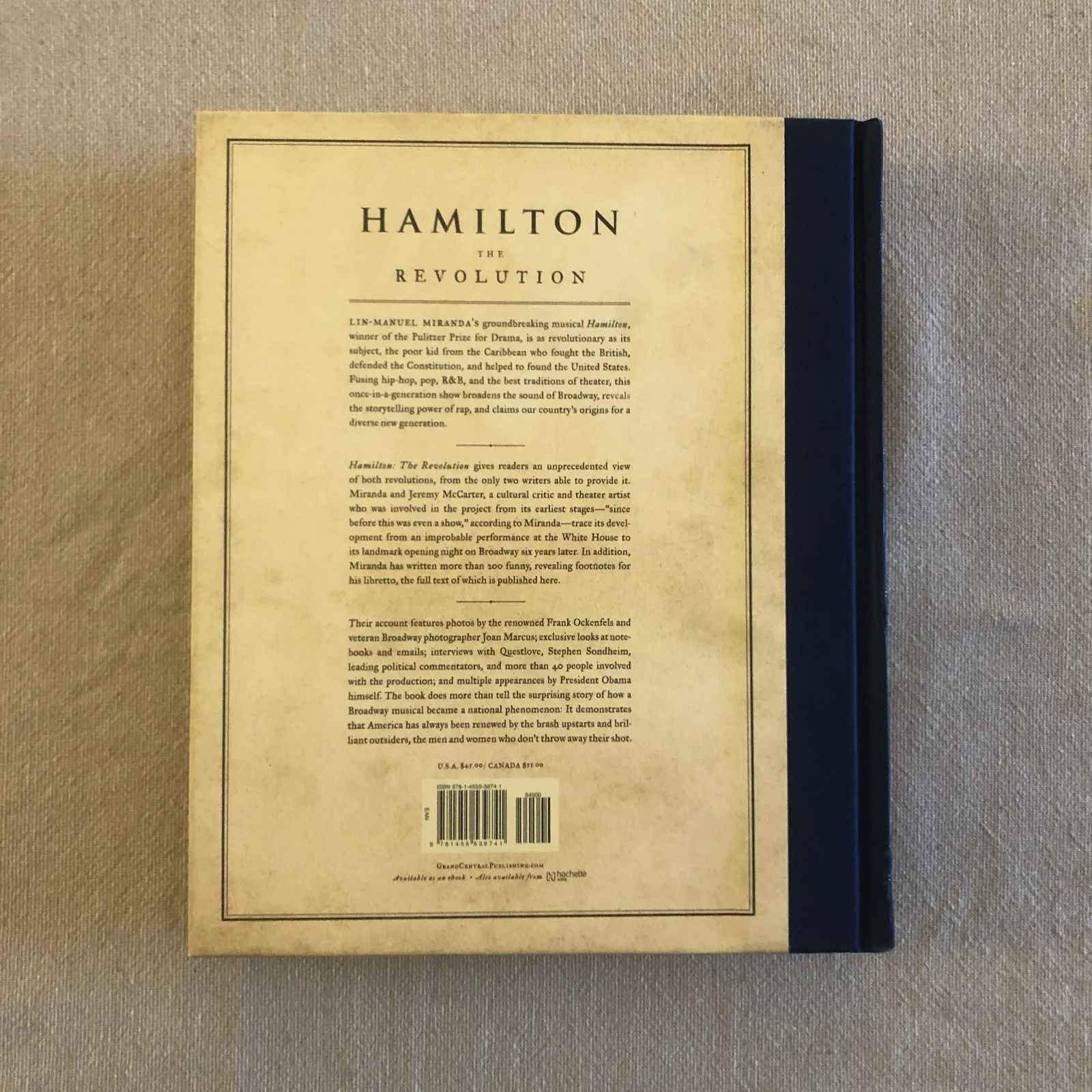 HAMILTON THE REVOLUTION FIRST EDITION 2016 HC LIN-MANUEL MIRANDA, image 3