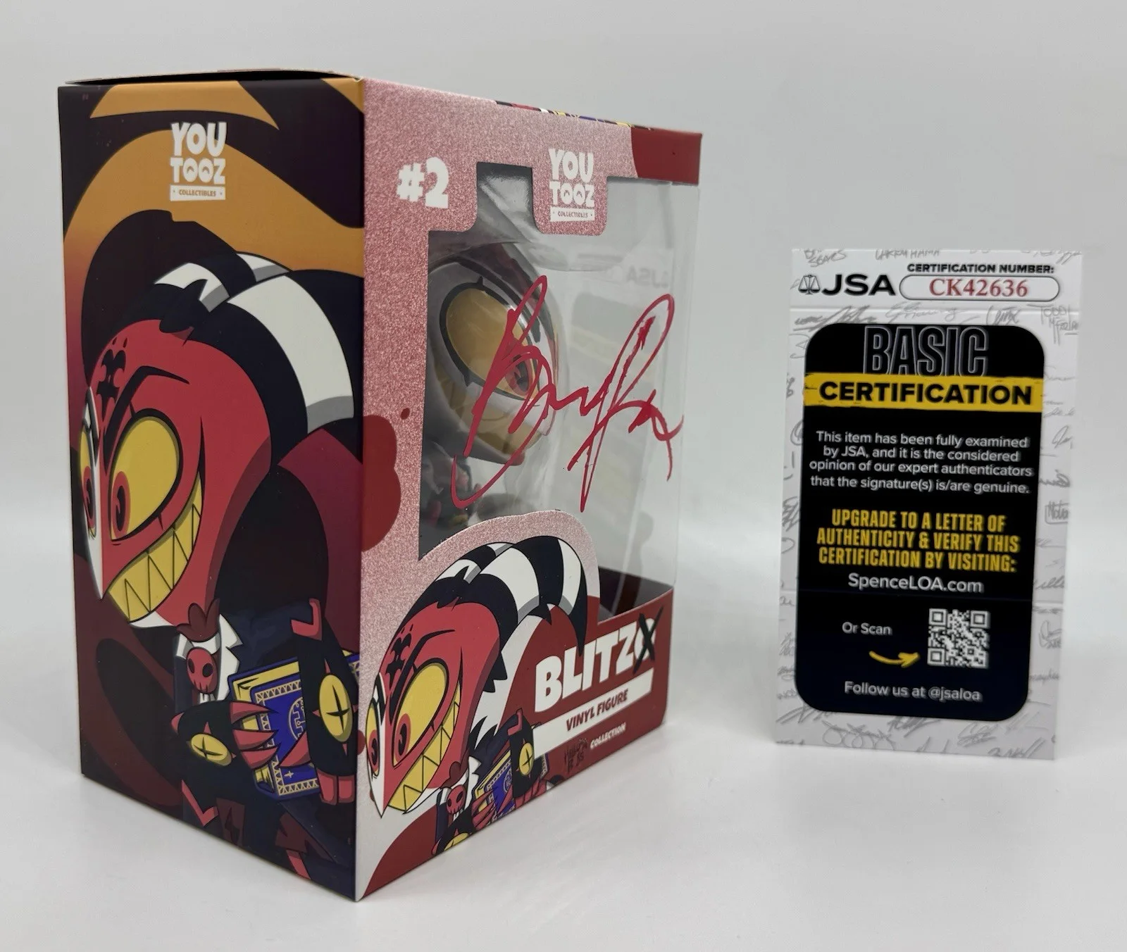 BRANDON ROGERS — BRANDON ROGERS SIGNED BLITZO YOUTOOZ VINYL FIGURE HELLUVA BOSS +JSA COA, image 5
