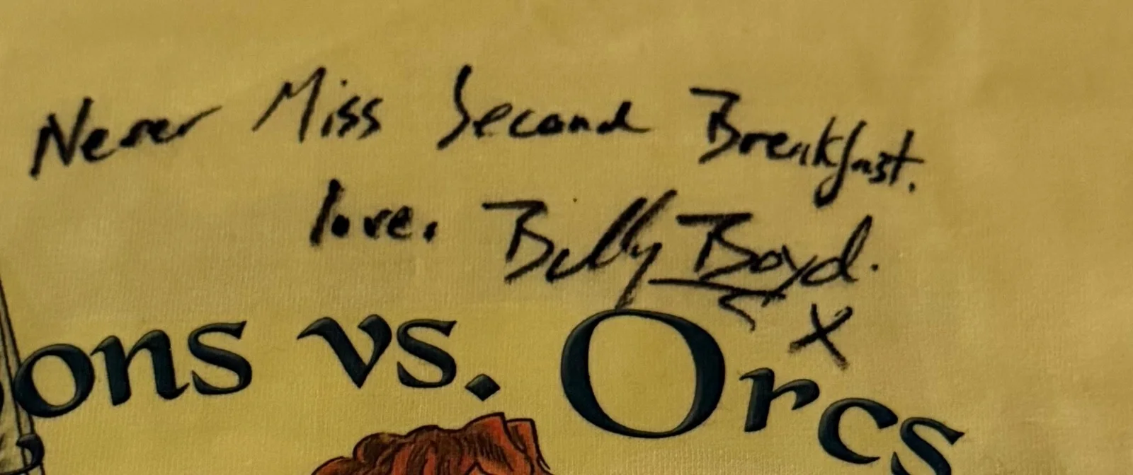 LOTR Billy Boyd signed & quoted Loons vs. Orcs T-shirt & autographed 8x10 photo, изображение 4