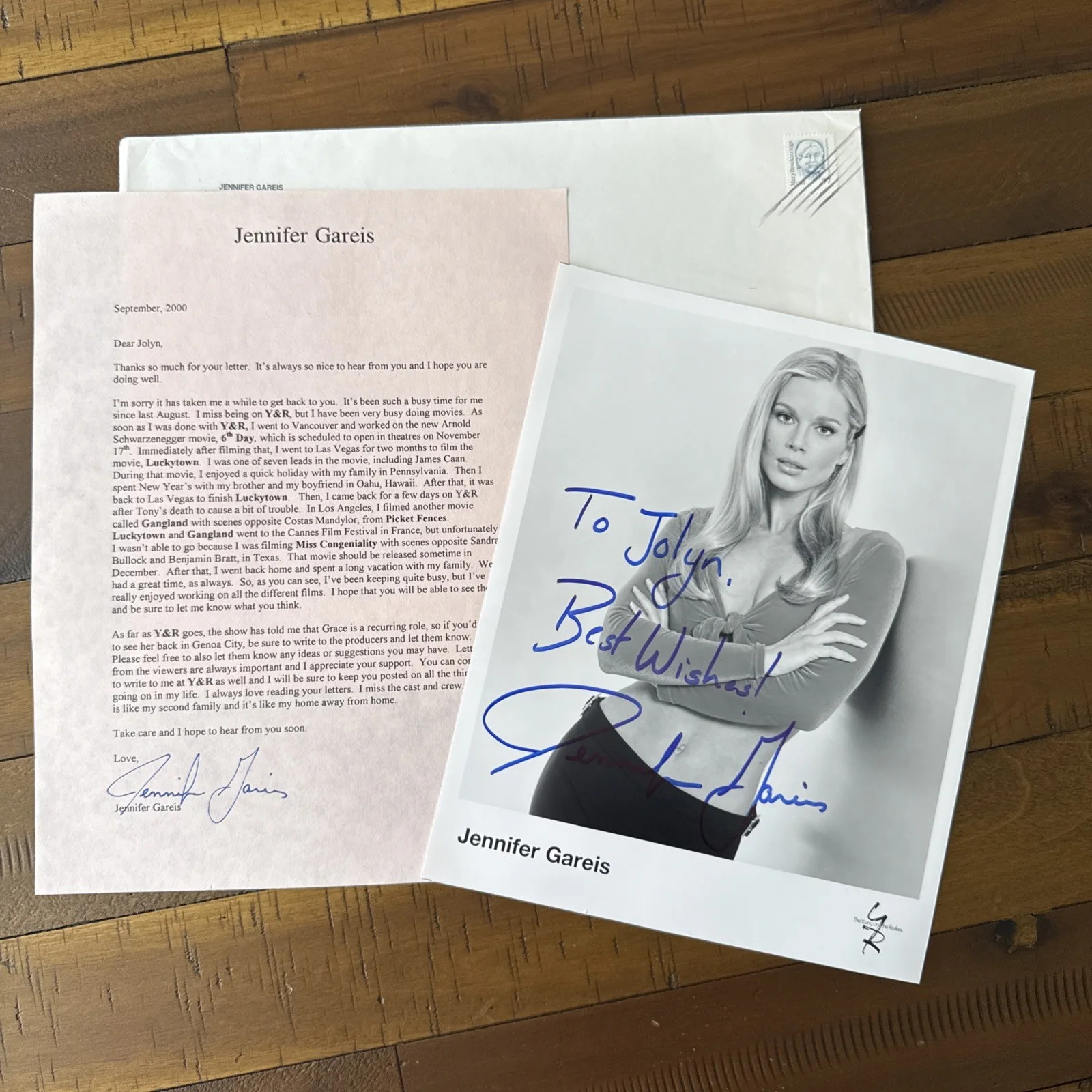 Jennifer Gareis — JENNIFER GAREIS Y&R Autograph Signed 8X10 Bold & the Beautiful Miss Congeniality