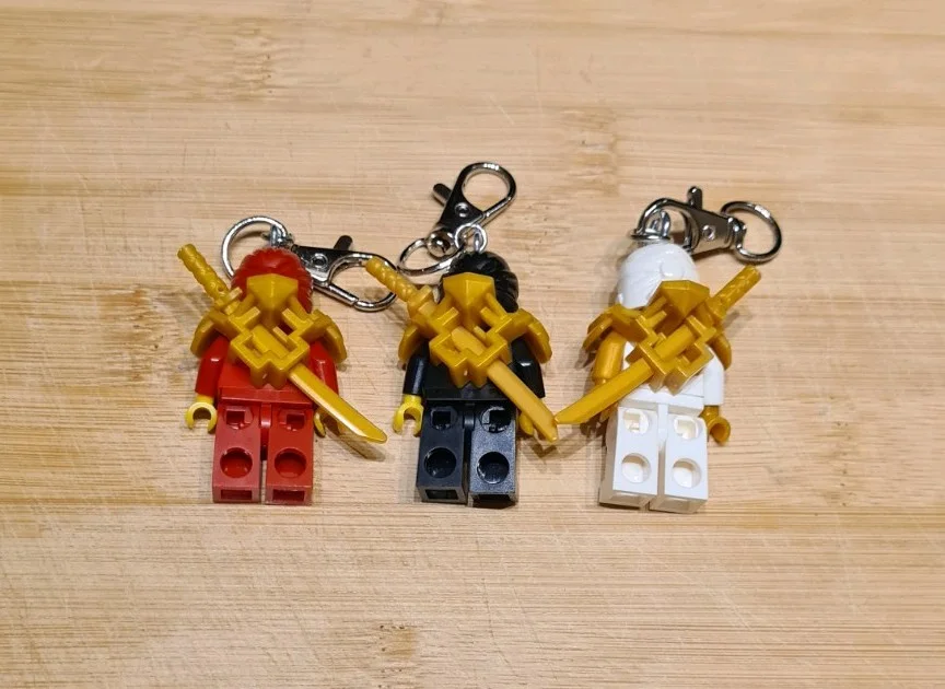 CUSTOM LEGO NINJAGO MINIFIGURE KEYCHAIN KEYRING HANGING DECORATION X 3, image 2
