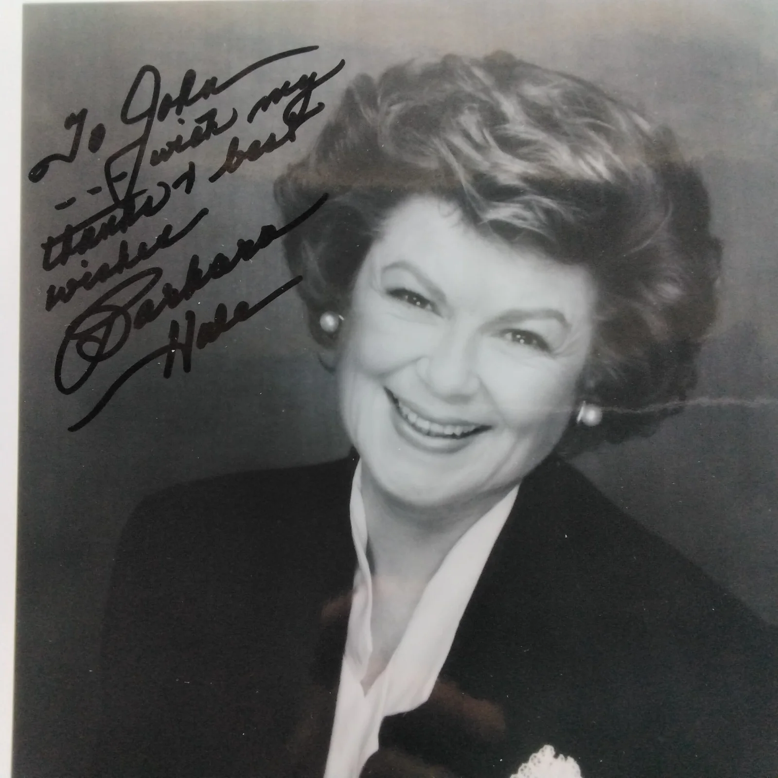 Barbara Hale SIGNED Photo 60s Movie TV Actress Perry Mason Boy Green Hair RKO, изображение 2