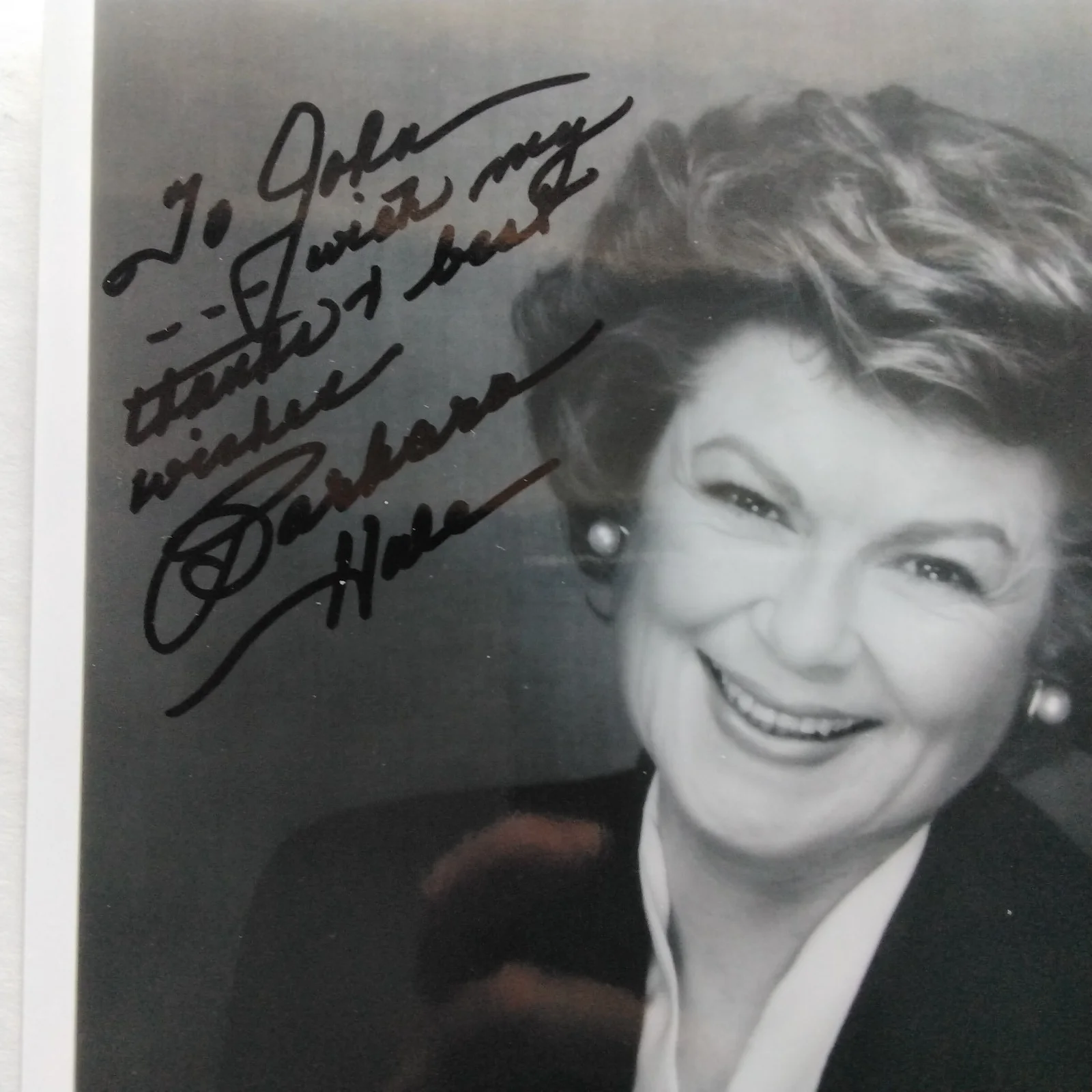 Barbara Hale SIGNED Photo 60s Movie TV Actress Perry Mason Boy Green Hair RKO, изображение 3