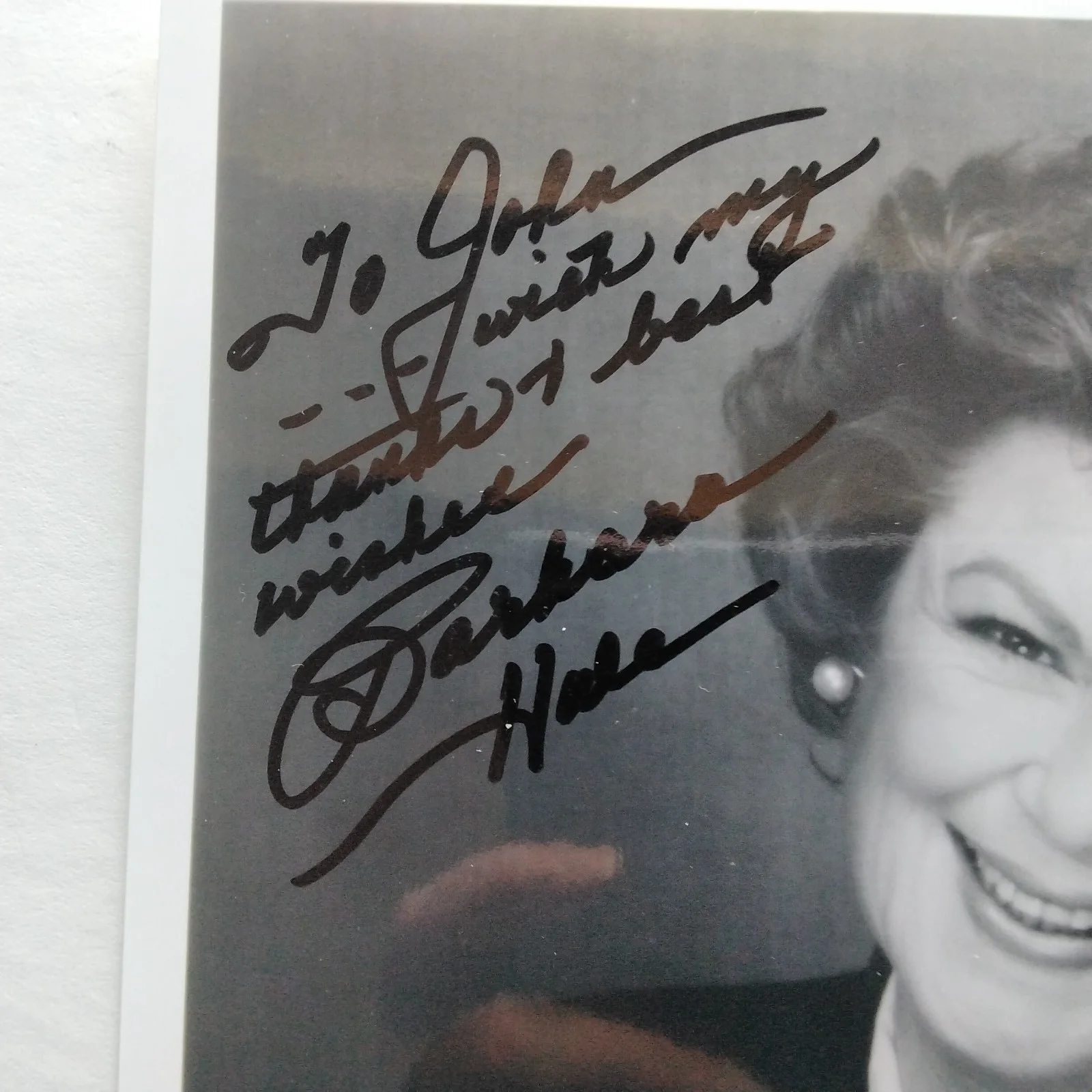 Barbara Hale SIGNED Photo 60s Movie TV Actress Perry Mason Boy Green Hair RKO, изображение 4