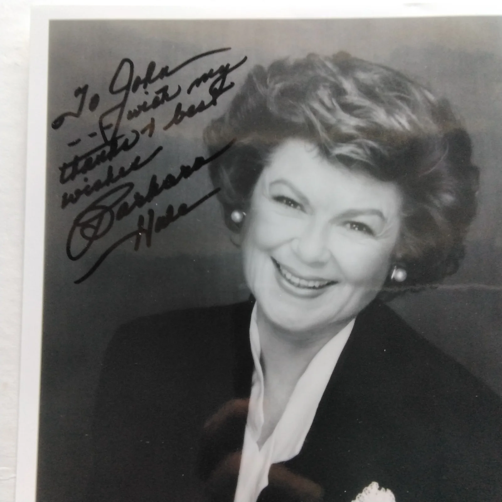 Barbara Hale SIGNED Photo 60s Movie TV Actress Perry Mason Boy Green Hair RKO, изображение 5