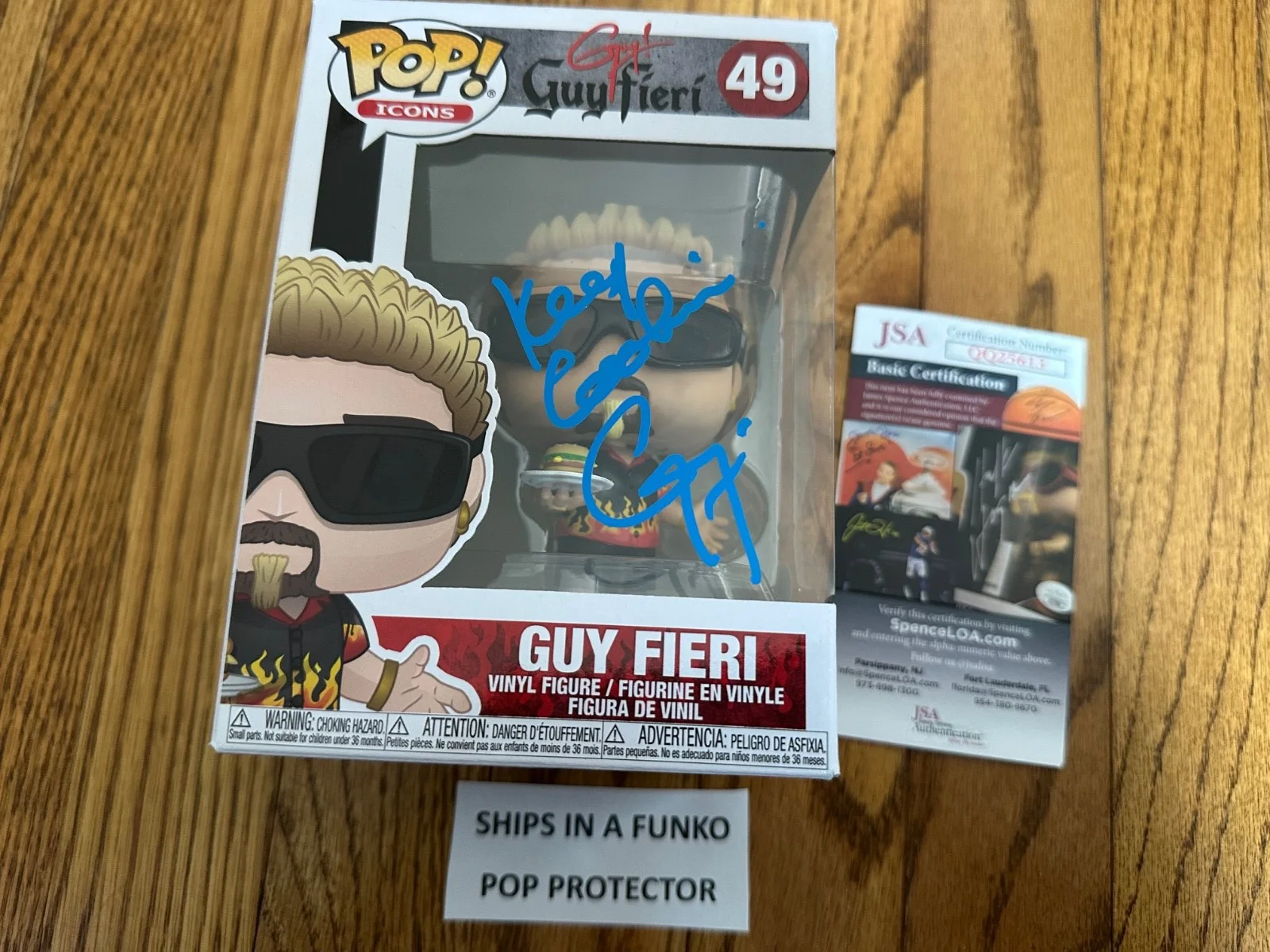 Guy Fieri — Funko Pop Icons "Guy Fieri" #49 Signed by Guy Fieri JSA COA, изображение 2