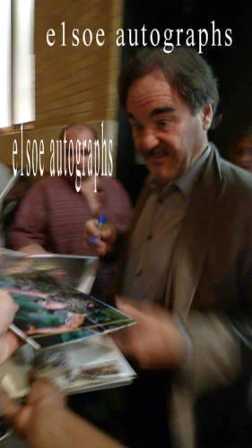 Willem Dafoe, Oliver Stone — Willem Dafoe & Oliver Stone signed Platoon 8x10 photo.Exact Proof. Oscar Winner, image 3