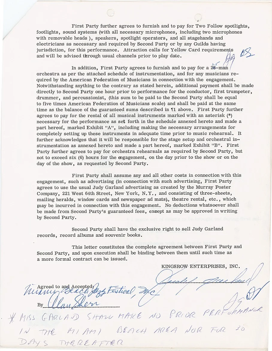 Judy Garland — WIZARD of OZ -JUDY GARLAND- BECKETT BAS Signed/Autograph/Auto Contract, изображение 3
