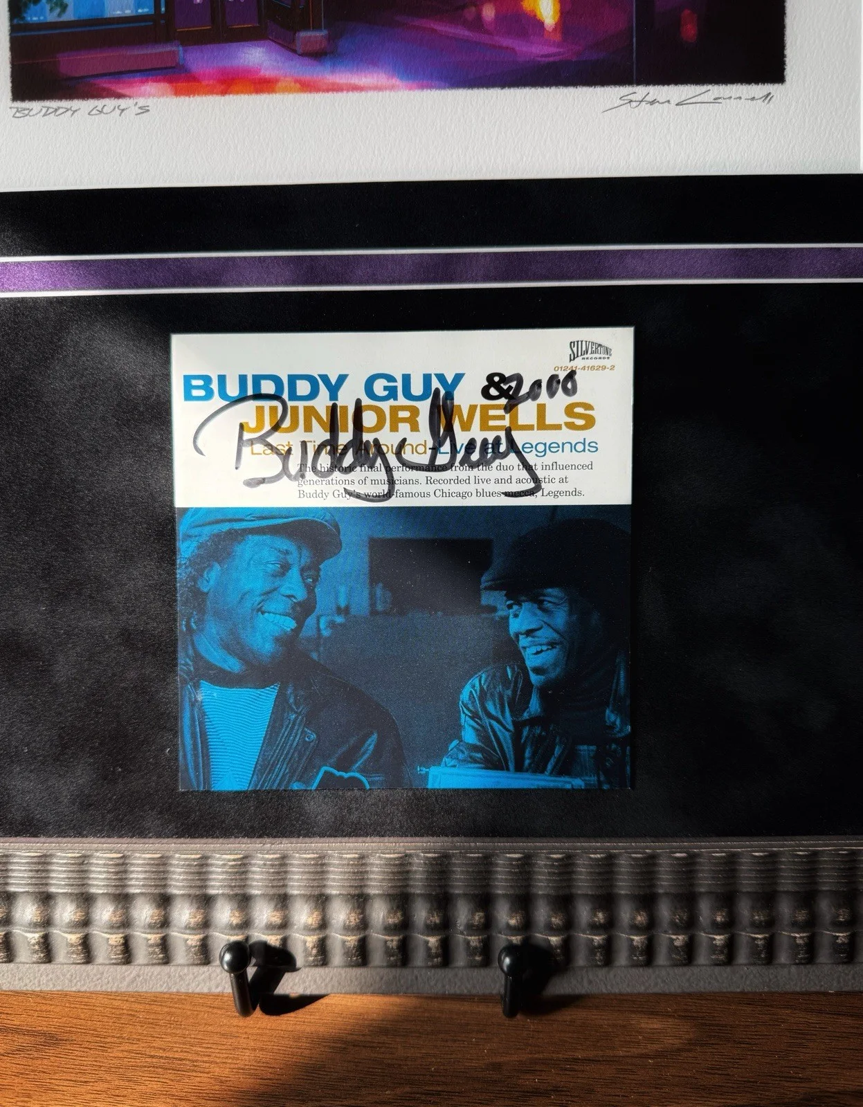 Professionally Framed Buddy Guy Signed CD Insert W/Original Art By Steve Connell, image 2