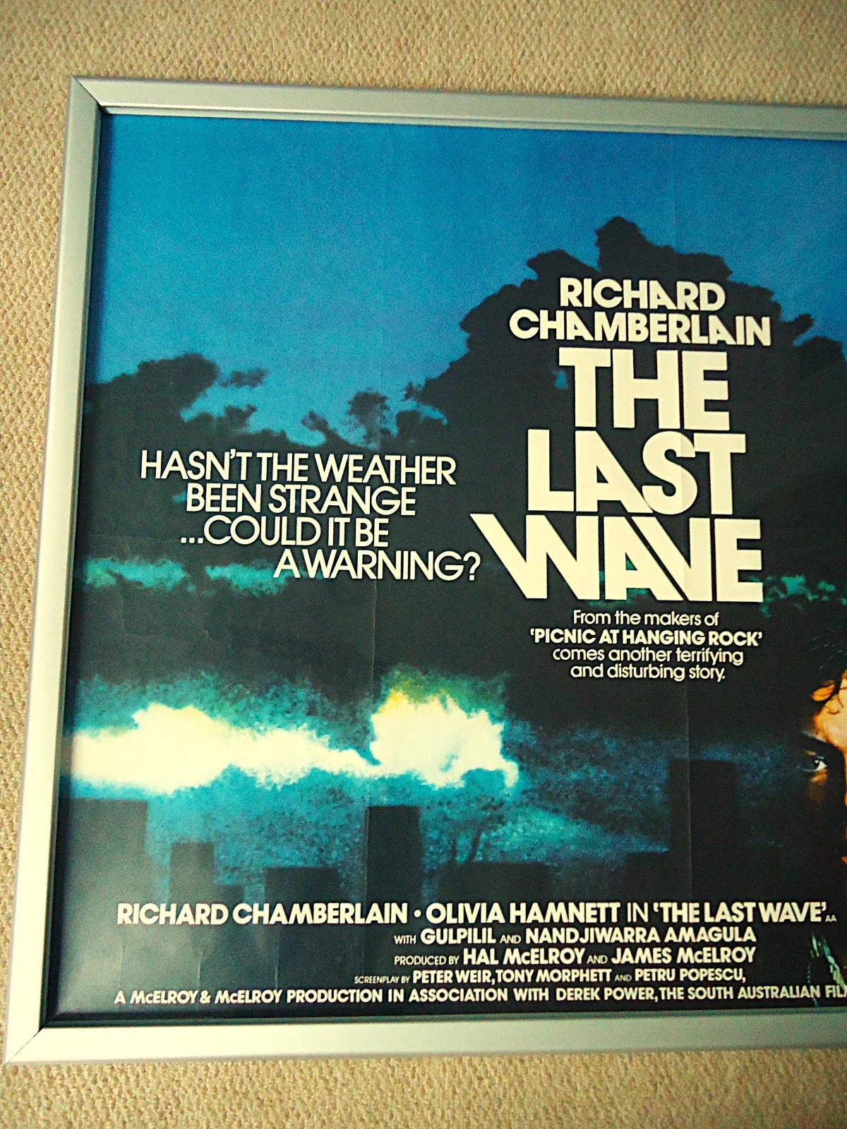 THE LAST WAVE UK QUAD MOVIE POSTER 1977 VINTAGE RICHARD CHAMBERLAIN PETER WEIR, изображение 2