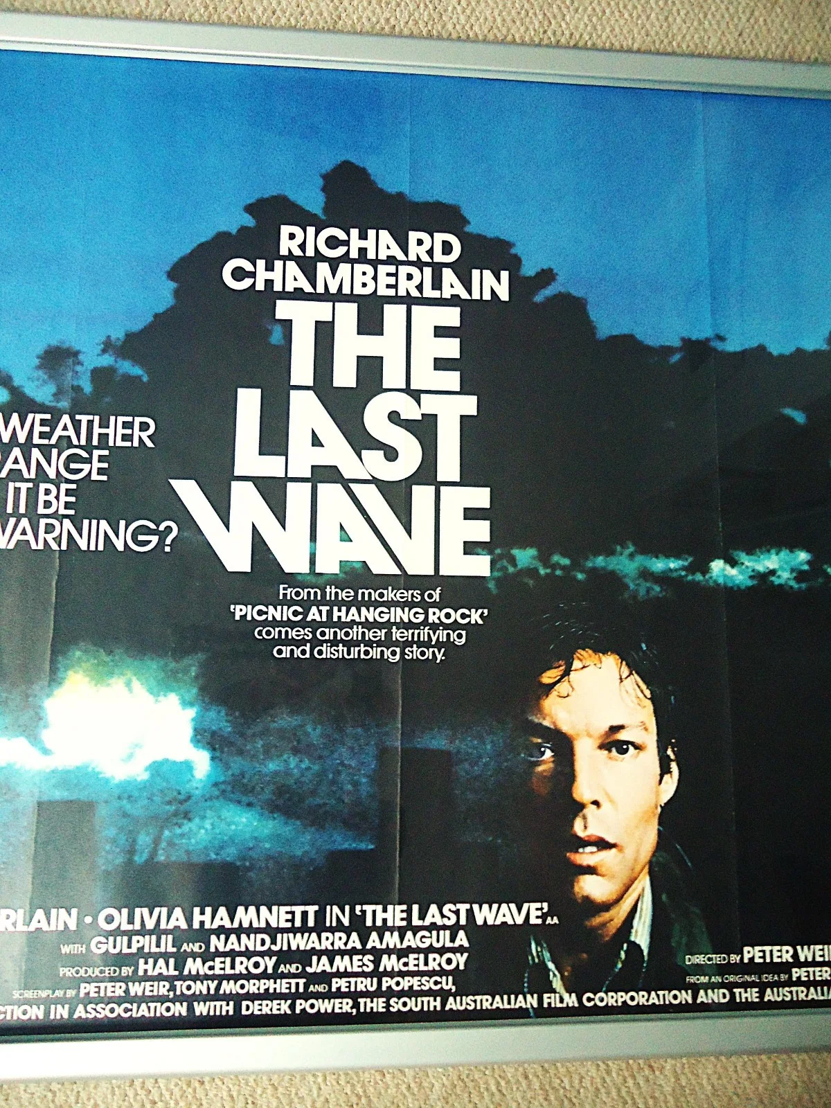 THE LAST WAVE UK QUAD MOVIE POSTER 1977 VINTAGE RICHARD CHAMBERLAIN PETER WEIR, изображение 3