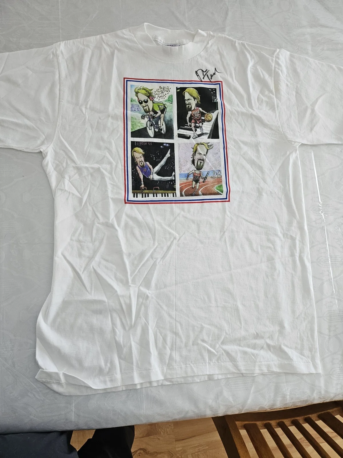 BRAND NEW John Tesh Victory Tour Signed Autographed at event XL NEW White Shirt, изображение 2