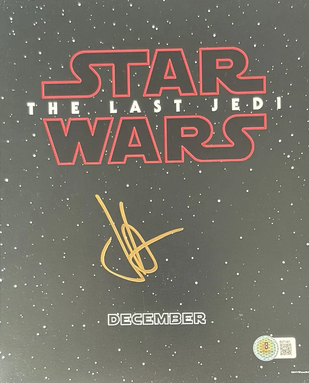 JJ Abrams — JJ Abrams Signed Star Wars The Last Jedi 8x10 photo BAS COA Autograph