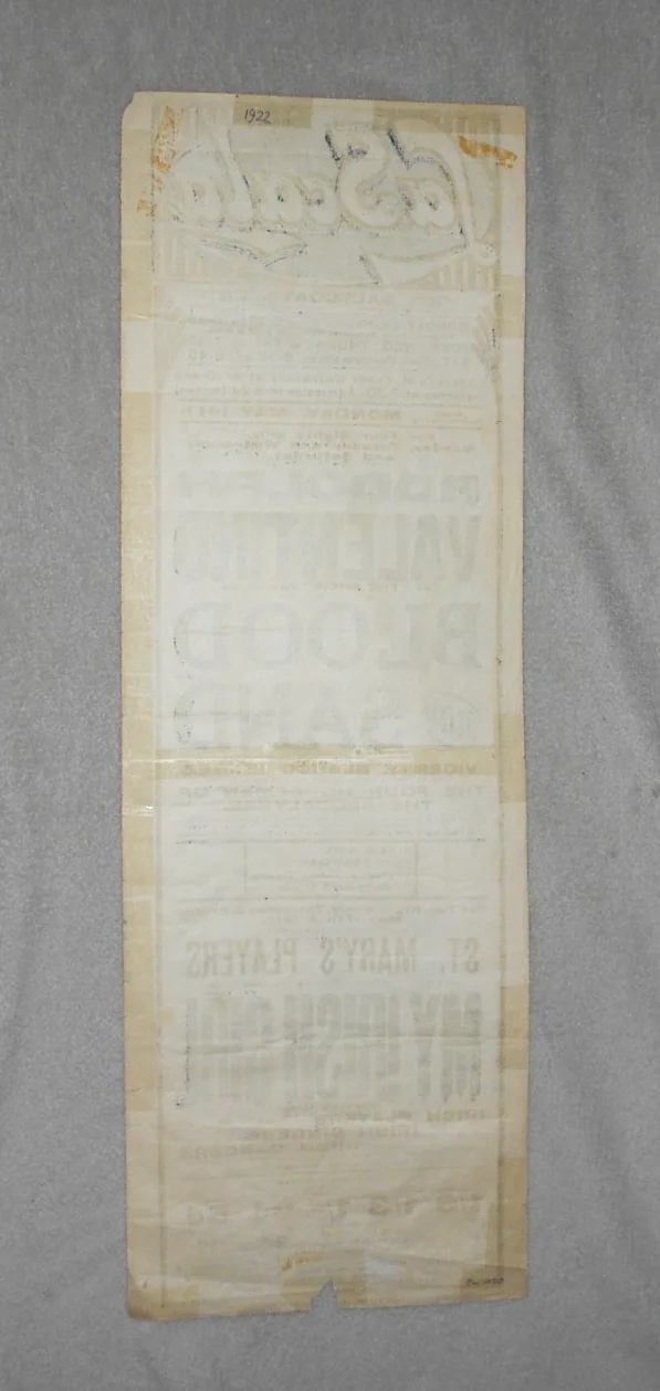 RUDOLPH VALENTINO. VERY SCARCE 1922 ORIGINAL UK PLAYBILL FRONT OF HOUSE POSTER, изображение 4