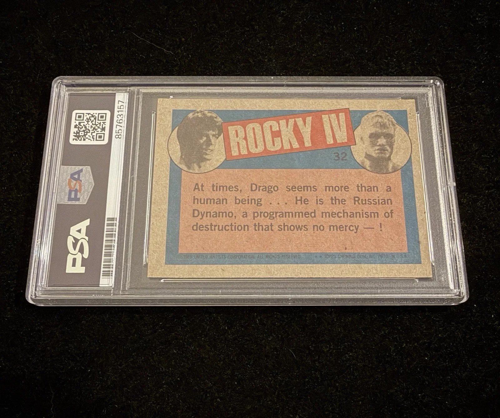 Dolph Lundgren Signed 1985 Topps Rocky IV Card PSA Slabbed Pumping Up!, изображение 2
