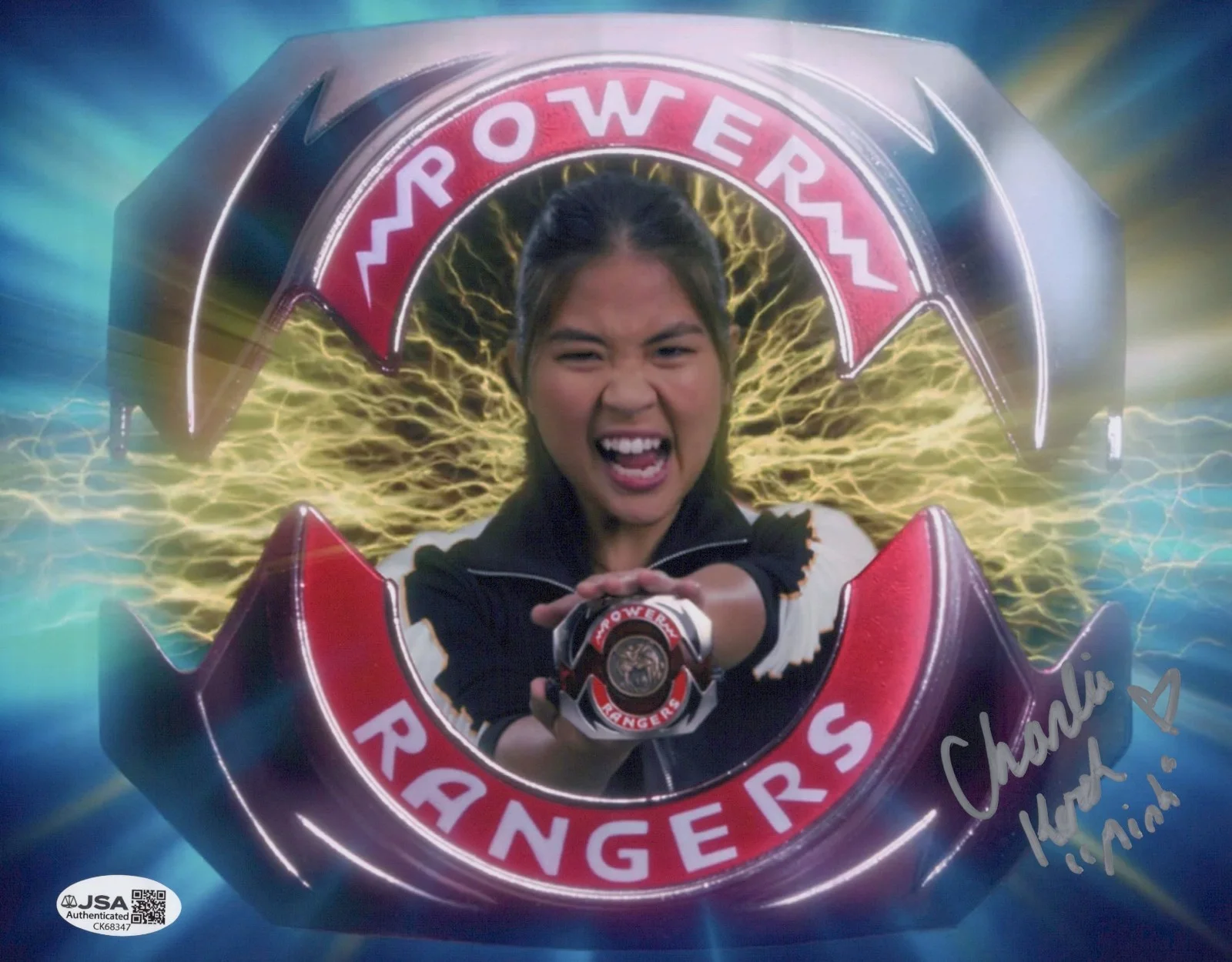 Charlie Kersh — Mighty Morphin Power Rangers- Charlie Kersh signed Yellow Ranger 8x10 JSA COA