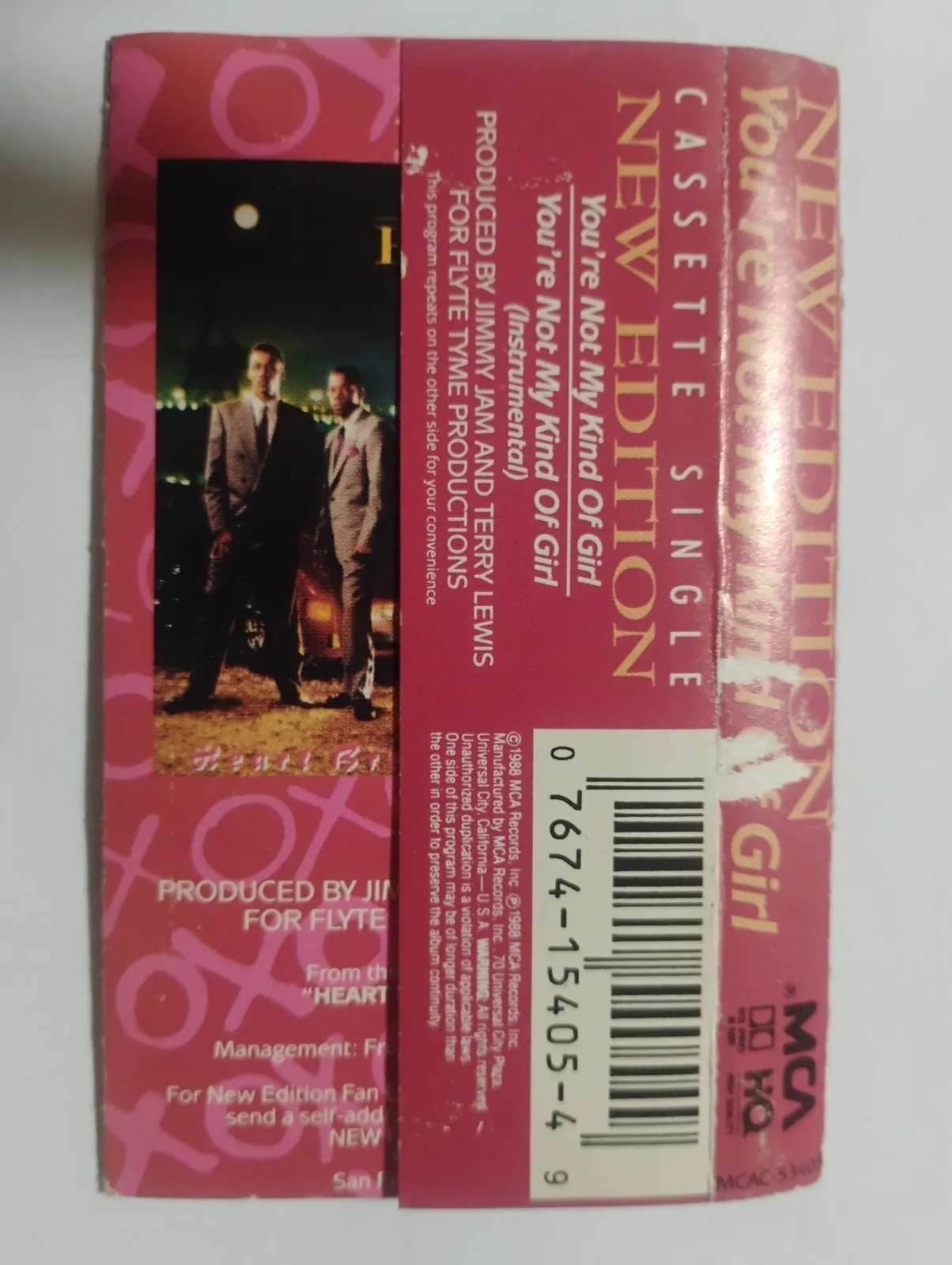 JOHNNY GILL NEW EDITION SINGER SIGNED VINTAGE ORIGINAL CASSETTE TAPE COVER RARE, изображение 2