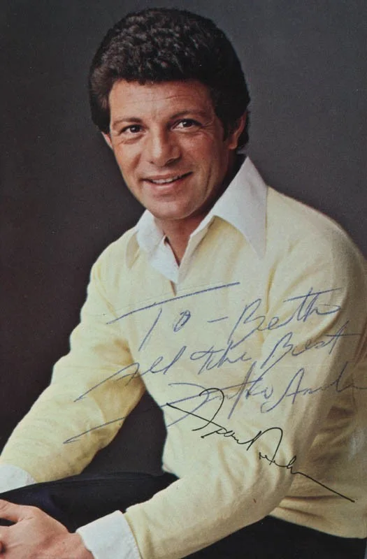 Frankie Avalon — FRANKIE AVALON - AUTOGRAPH NOTE ON PHOTOGRAPH SIGNED TWICE