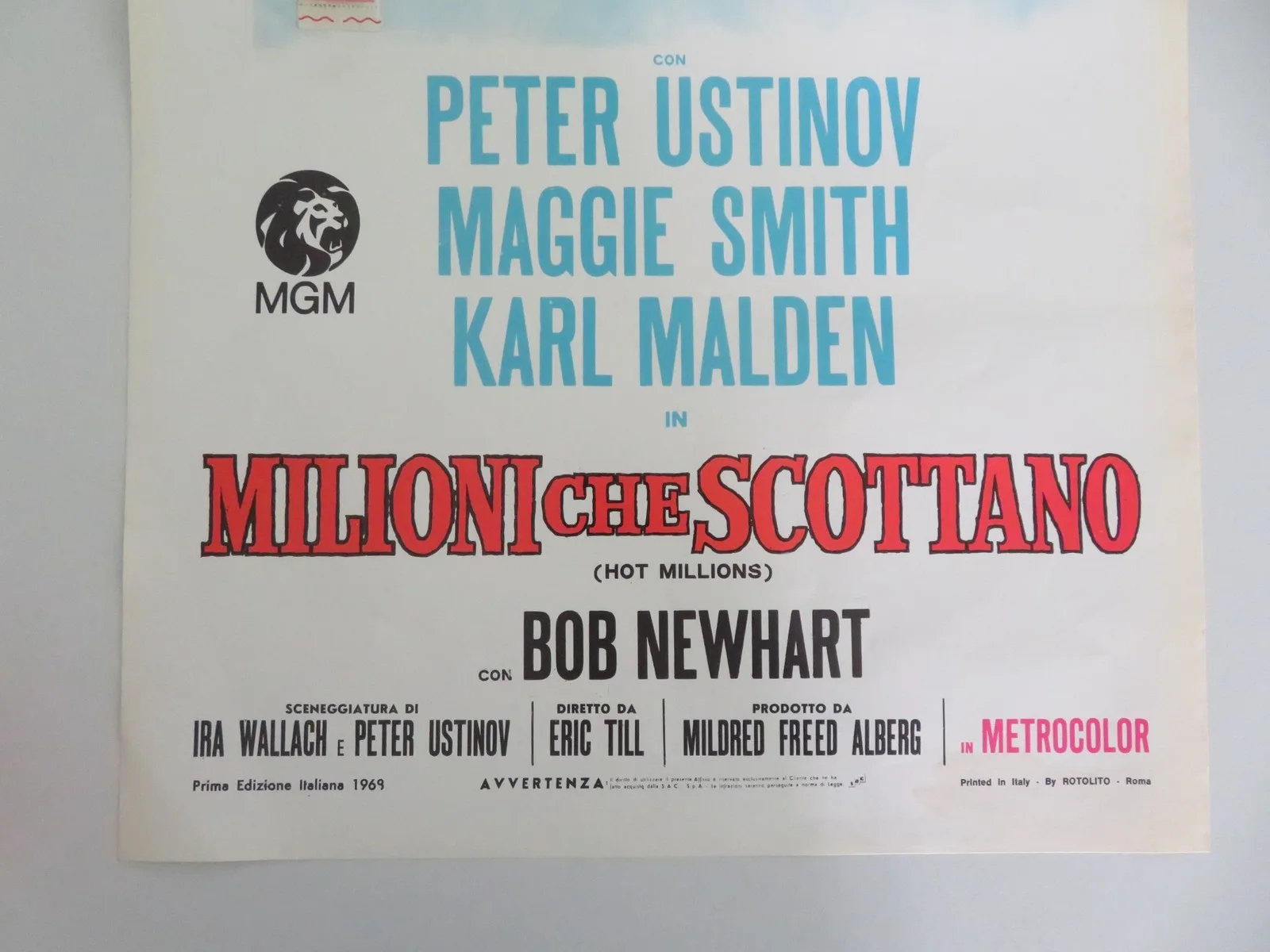 HOT MILLIONS ITALIAN LOCANDINA POSTER PETER USTINOV MAGGIE SMITH 1968, изображение 4
