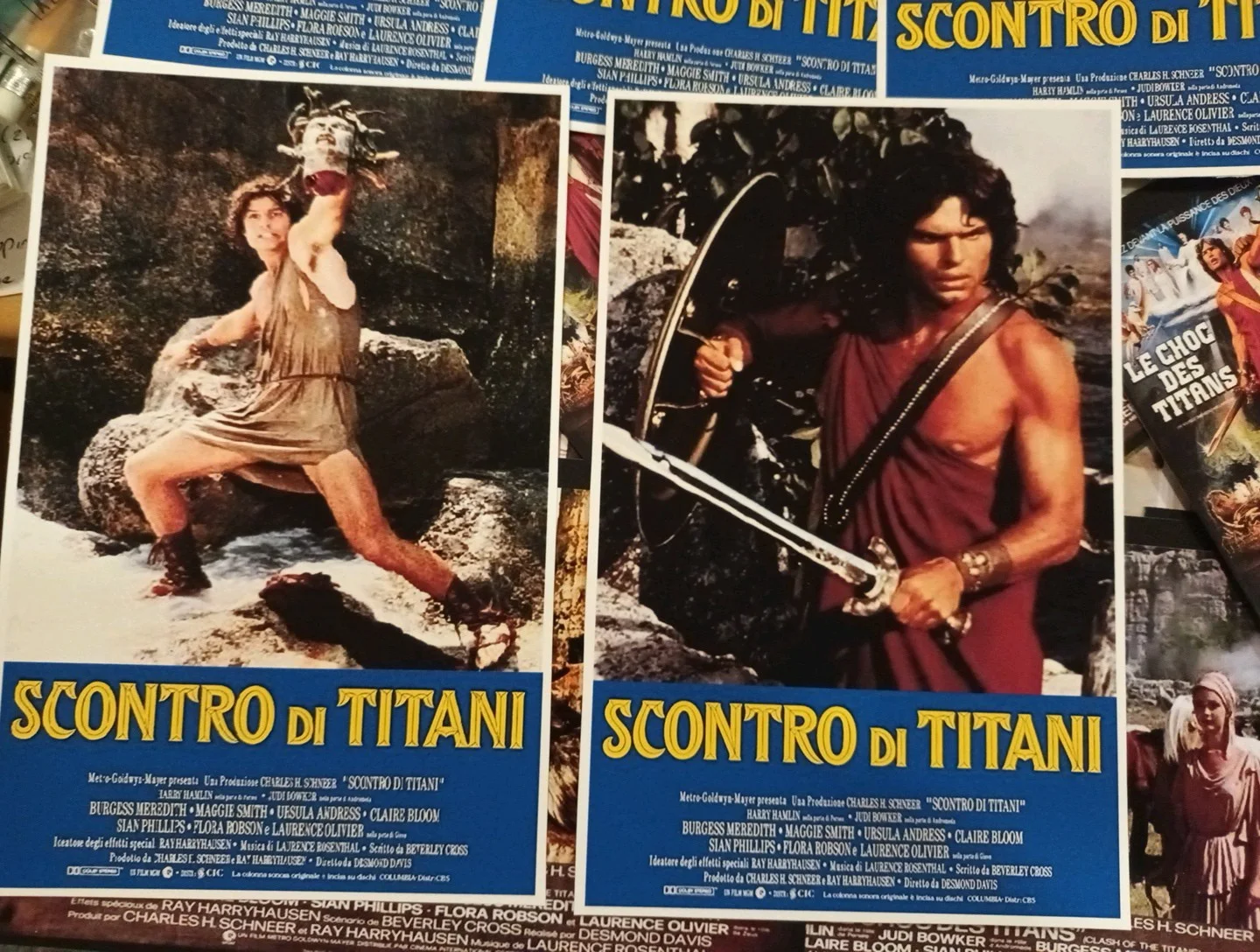 Clash Of The Titans 1981. 12 Matt Finish 7x5ins ITALIAN Lobby Art Cards. Set 1., изображение 5