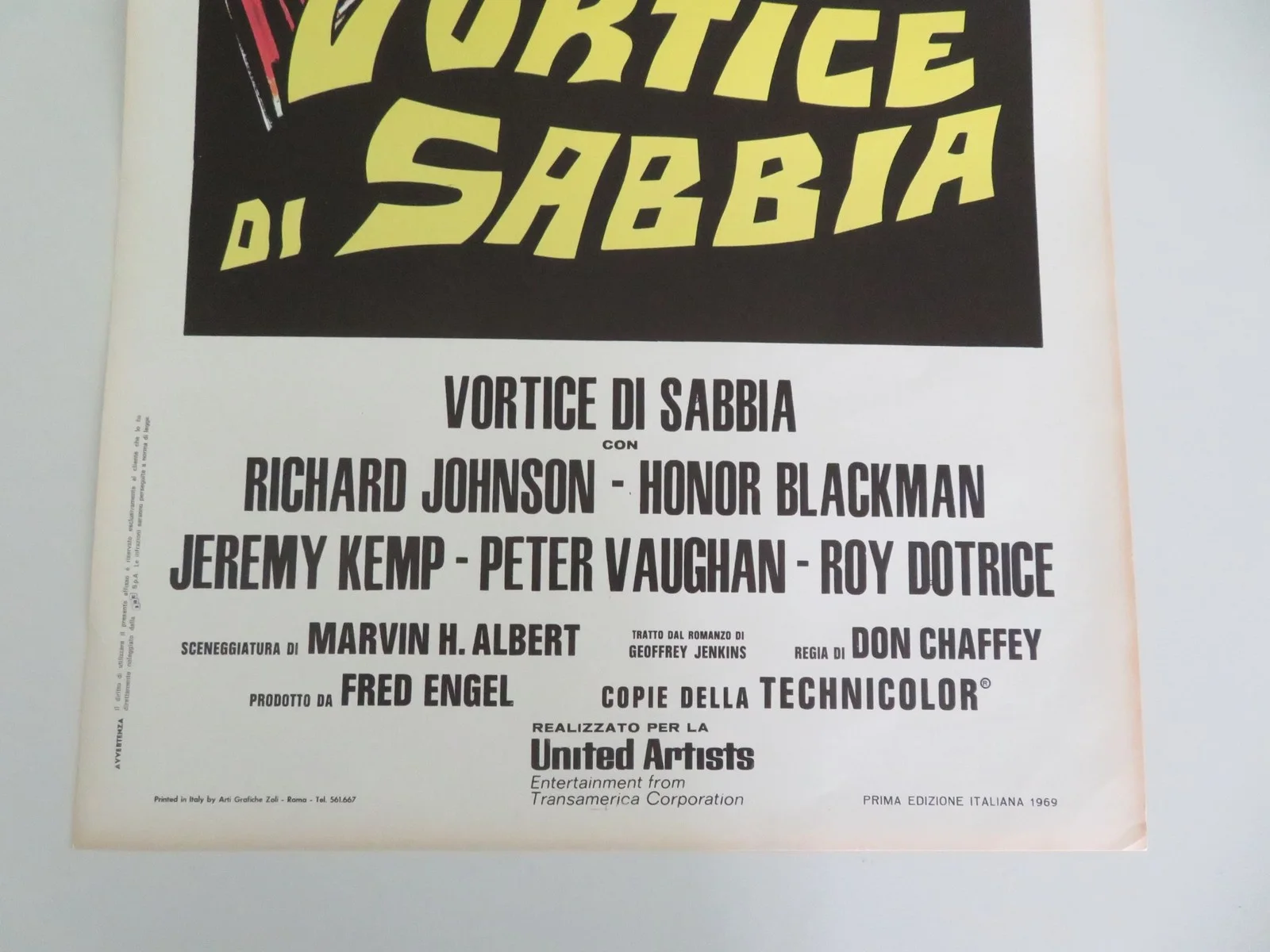 A TWIST OF SAND ITALIAN LOCANDINA POSTER RICHARD JOHNSON HONOR BLACKMAN 1969, изображение 4