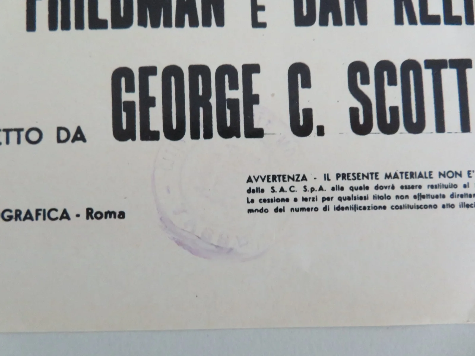 RAGE ITALIAN LOCANDINA POSTER MARTIN SHEEN GEORGE C. SCOTT 1973, изображение 5