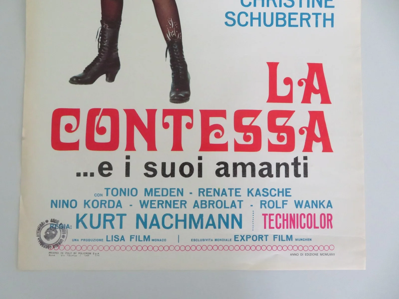 LA CONTESSA E I SUOI AMANTI ITALIAN LOCANDINA POSTER CHRISTINE SCHUBERTH 1970, изображение 4