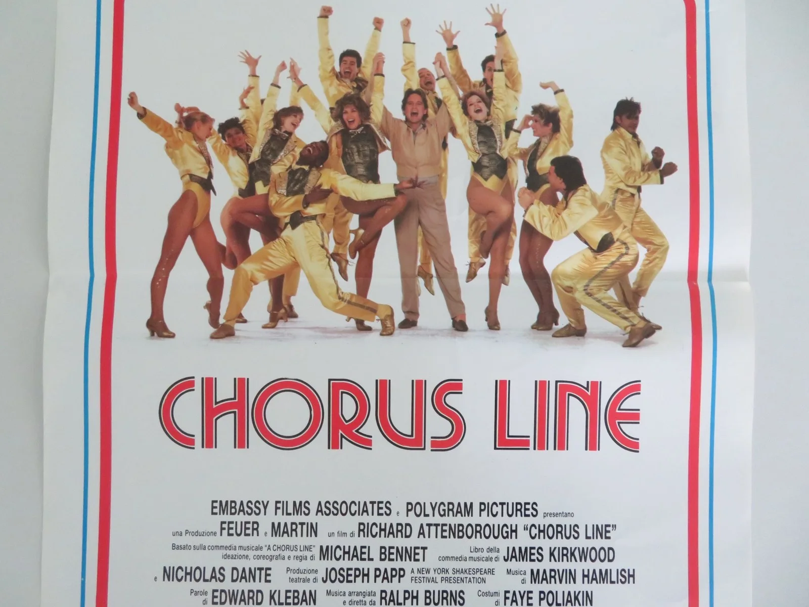 A CHORUS LINE ITALIAN LOCANDINA POSTER MICHAEL DOUGLAS YAMIL BORGES 1985, изображение 3