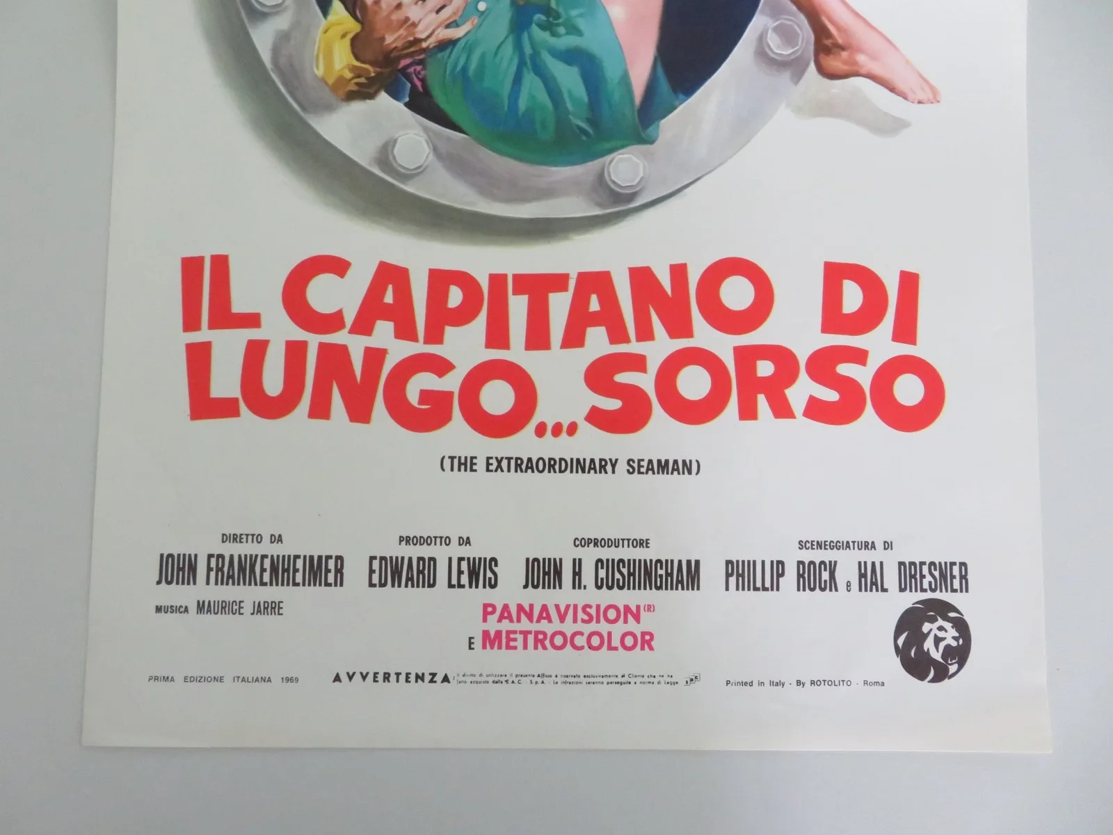 THE EXTRAORDINARY SEAMAN ITALIAN LOCANDINA POSTER DAVID NIVEN FAYE DUNAWAY 1969, изображение 4