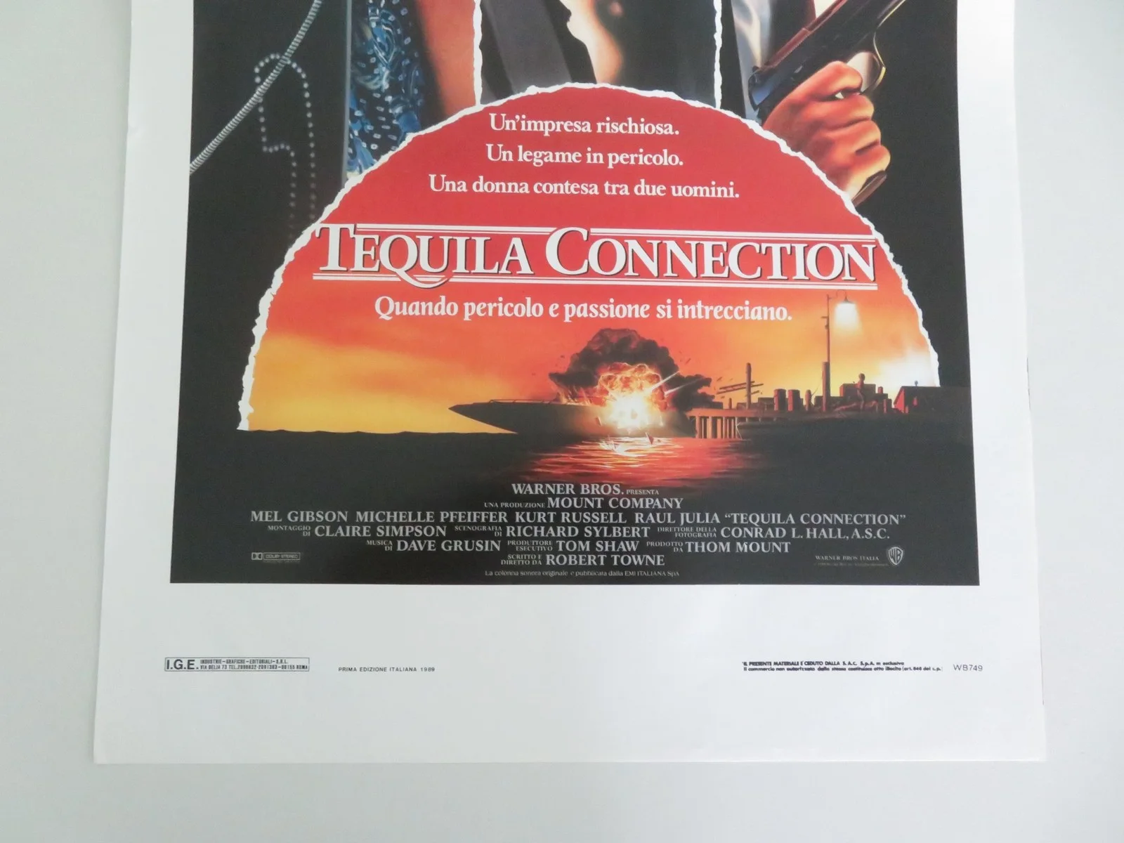 TEQUILA CONNECTION ITALIAN LOCANDINA POSTER MEL GIBSON MICHELLE PFEIFFER 1988, изображение 4