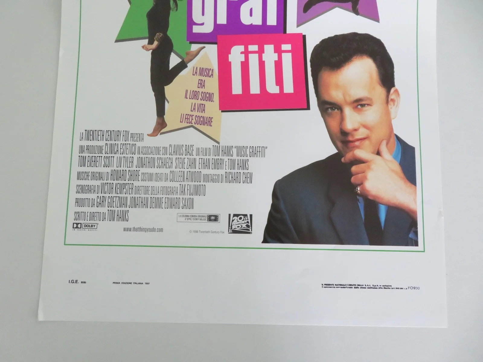 THAT THING YOU DO ITALIAN LOCANDINA POSTER TOM HANKS LIV TYLER 1996, изображение 4