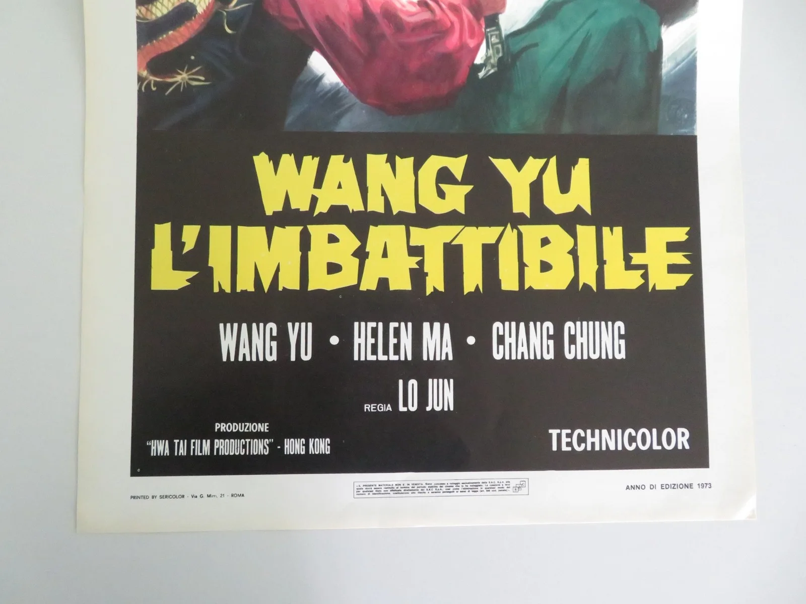 THE INVINCIBLE ITALIAN LOCANDINA POSTER WANG YU HELEN MA 1973, изображение 4