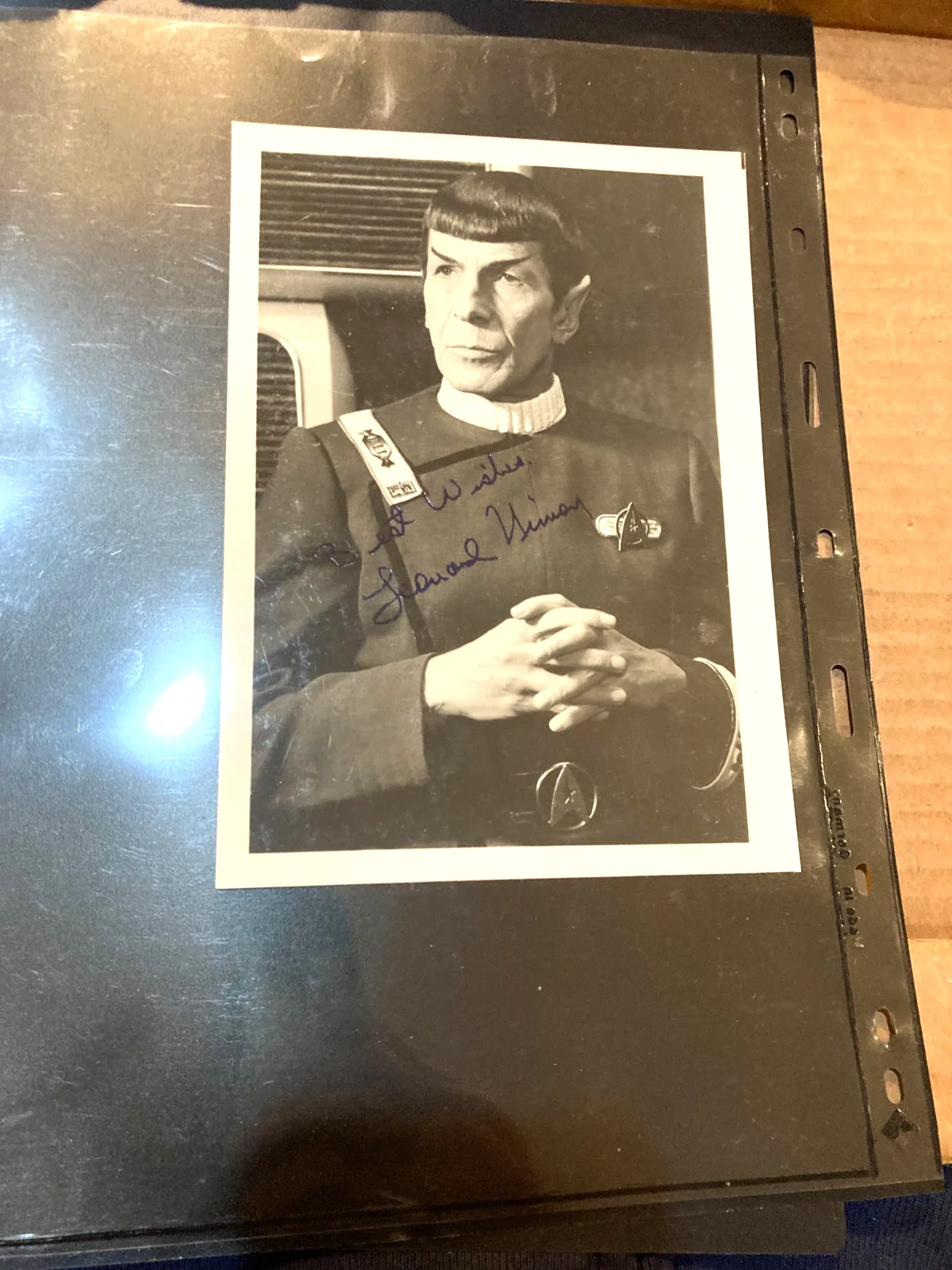 LEONARD NEMOY — VINTAGE LEONARD NEMOY SIGNED AUTOGRAPH 5X7 B&W PHOTO /CERT.