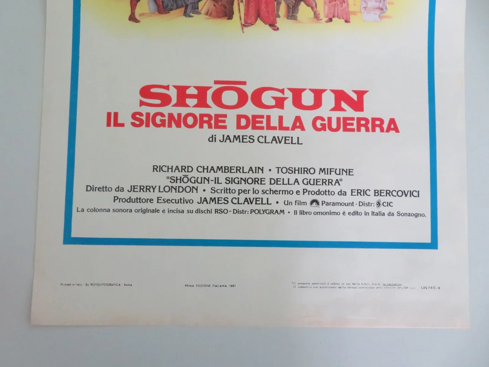 SHOGUN ITALIAN LOCANDINA POSTER RICHARD CHAMBERLAIN TOSHIRO MIFUNE 1980, изображение 4