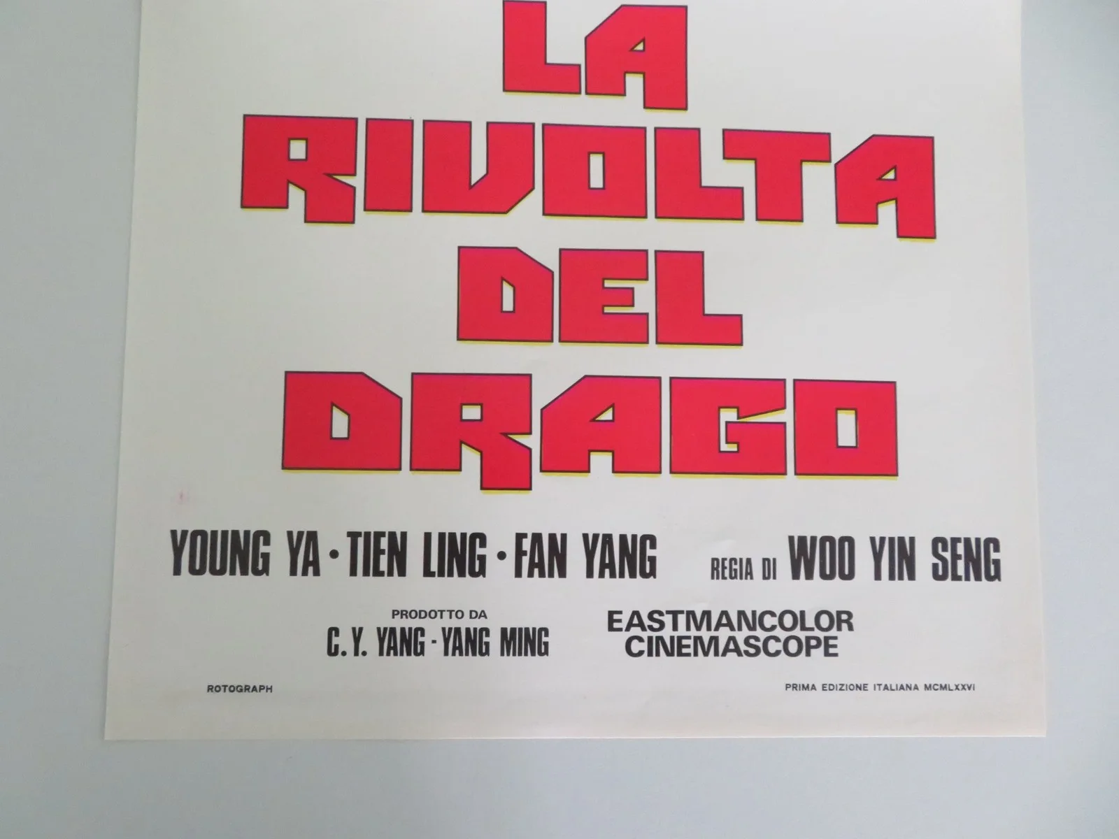 REVOLT OF THE DRAGON ITALIAN LOCANDINA POSTER YOUNG YA TIEN LING 1974, изображение 4