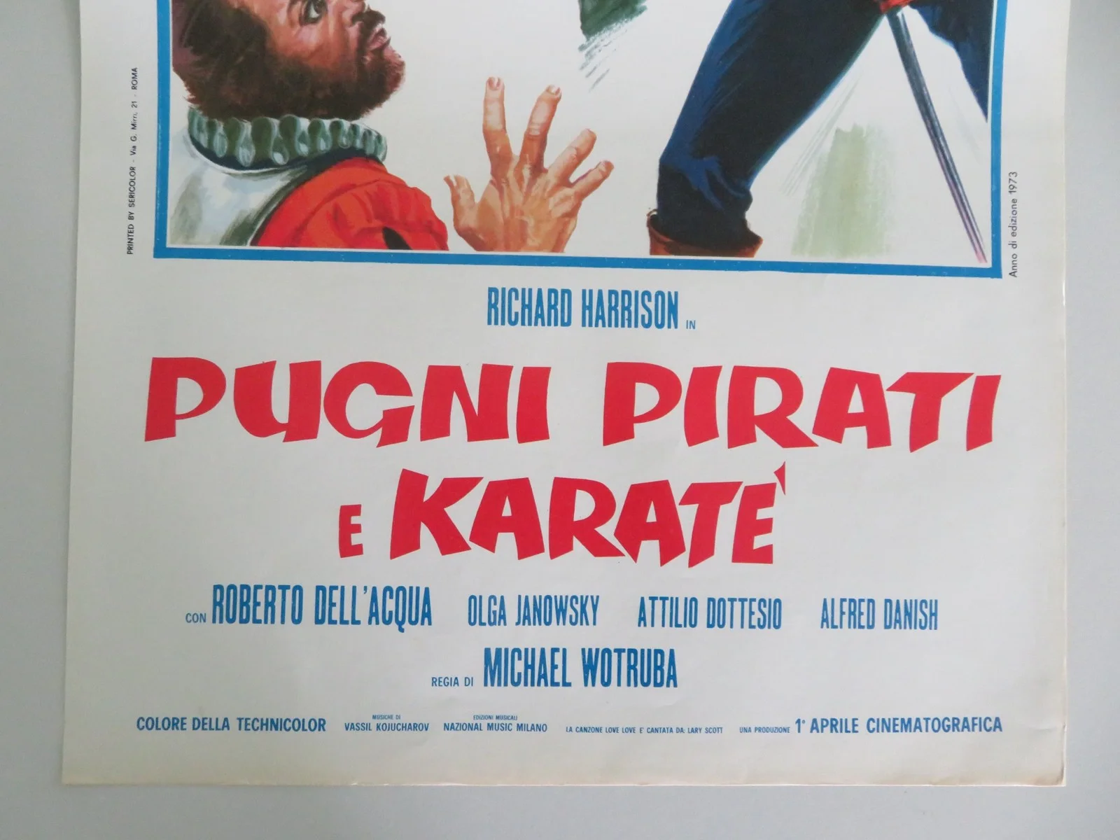 FISTS, PIRATE AND KARATE ITALIAN LOCANDINA POSTER RICHARD HARRISON 1973, изображение 4