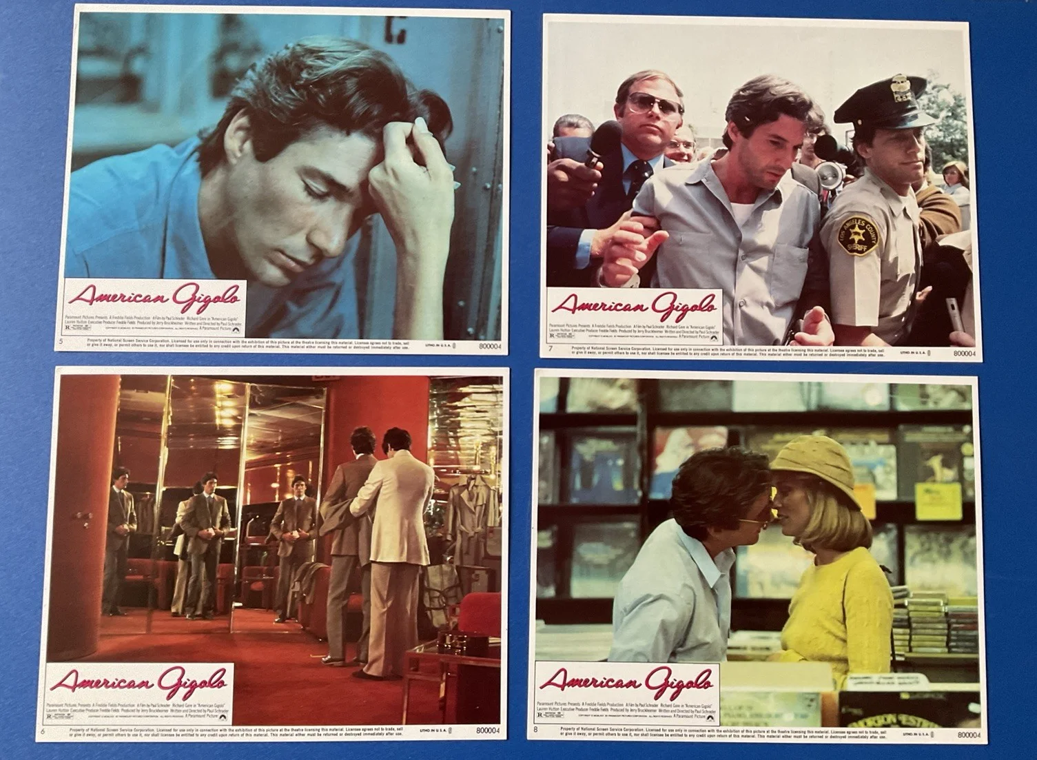 AMERICAN GIGOLO 1980.ORIGINAL SET OF 8 x US LOBBY CARDS. ( 10x 8”) RICHARD GERE, изображение 2