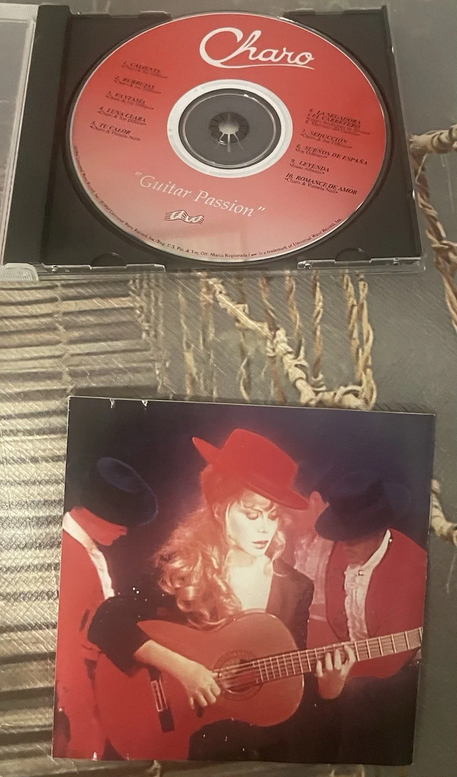 Signed CHARO CD Booklet Decorative Guitar Passion Caliente 1994 Autographed, image 2