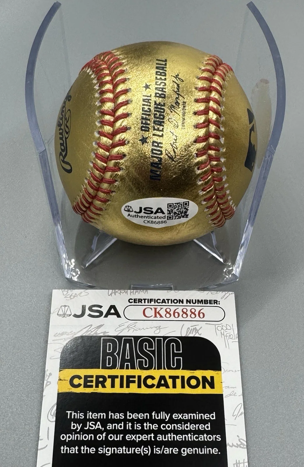 Kirk Hammett Metallica Signed Rawlings Gold Baseball JSA COA not PSA BAS Beckett, изображение 2