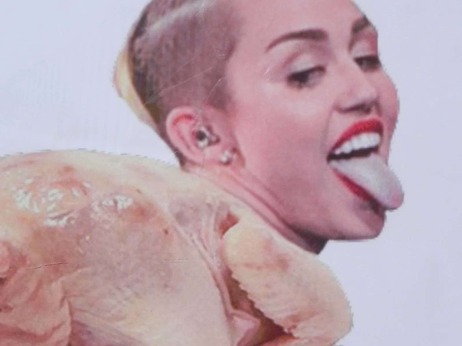 Miley Cyrus twerking turkey pop culture photo ca. 2013 SIGNED autographed, изображение 3