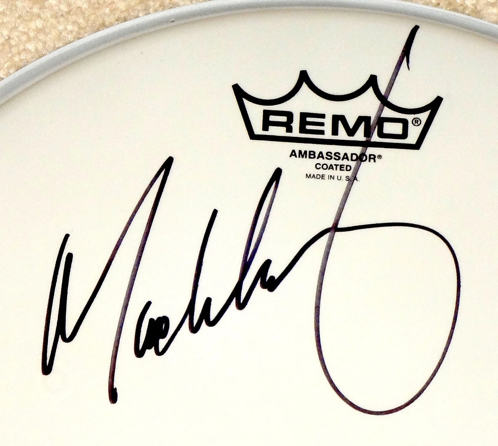 BRUCE SPRINGSTEEN E STREET BAND MAX WEINBERG HAND SIGNED DRUMHEAD! W/EXACT PROOF, image 2