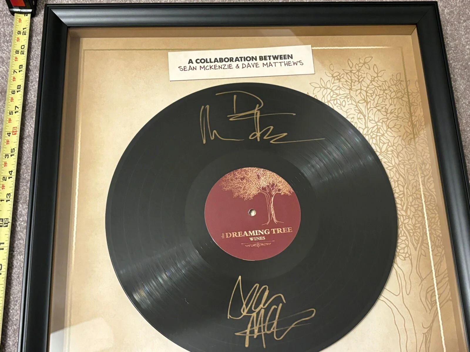Dave Matthews And Sean McKenzie Signed Autograph Dreaming Tree Wines Frame Rare!, image 5