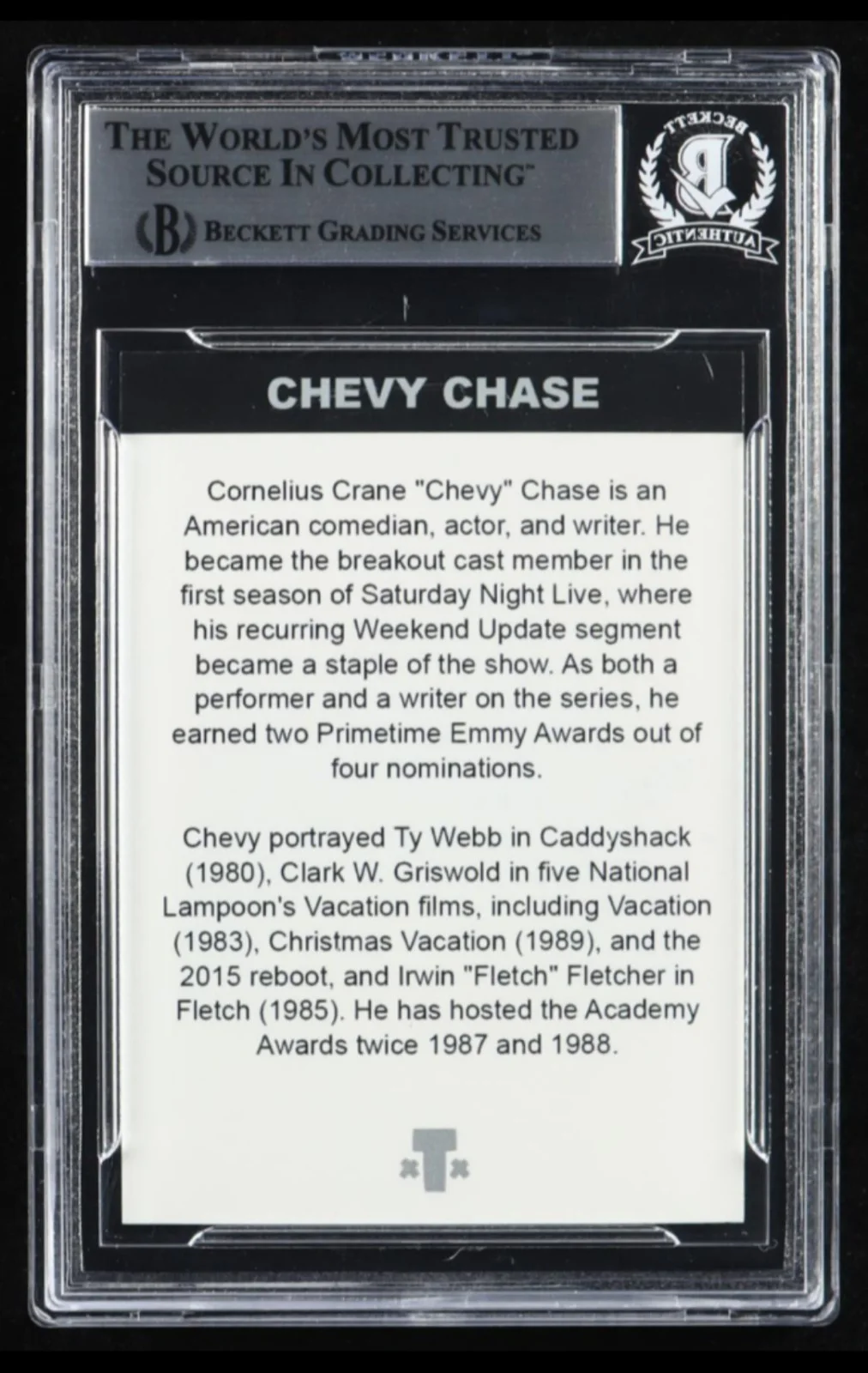Chevy Chase — Chevy Chase Signed Trading Card Vacation Authentic Autograph Slabbed Beckett, image 2