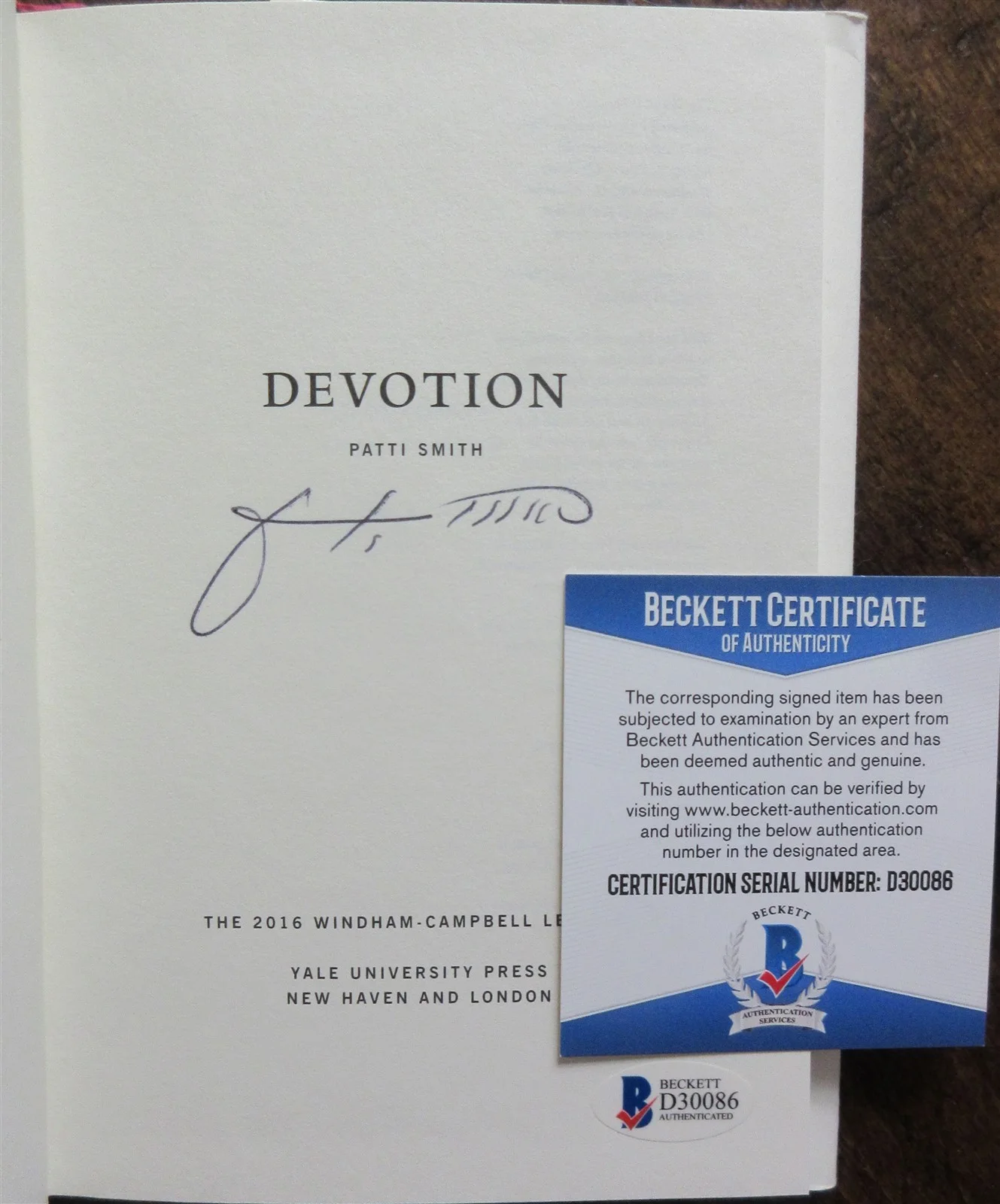 Patti Smith Signed Book - Beckett BAS, image 2